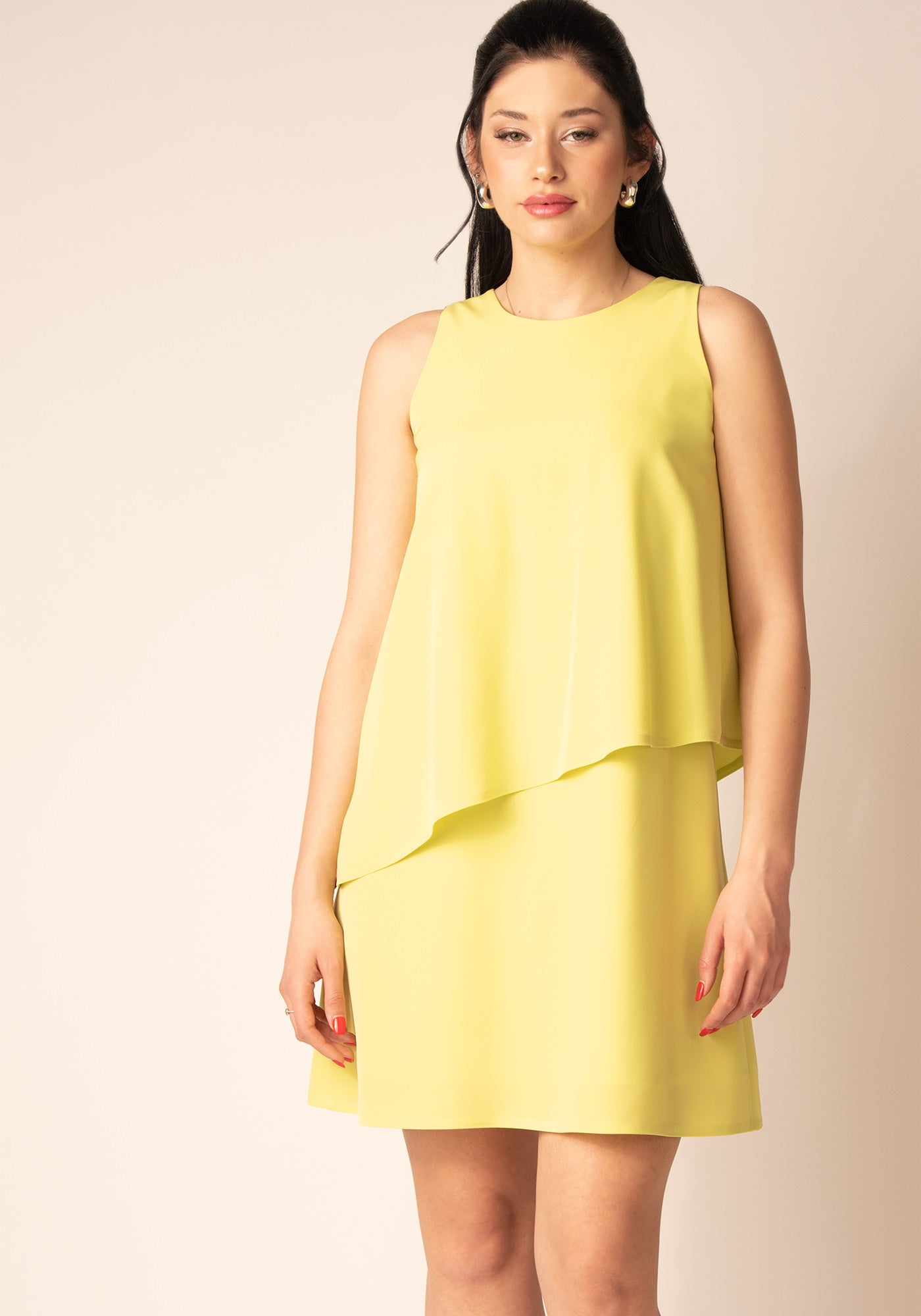 Relaxed fit Smock Dress in Lime