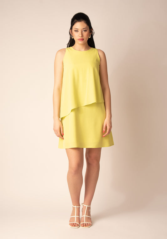 Relaxed fit Smock Dress in Lime