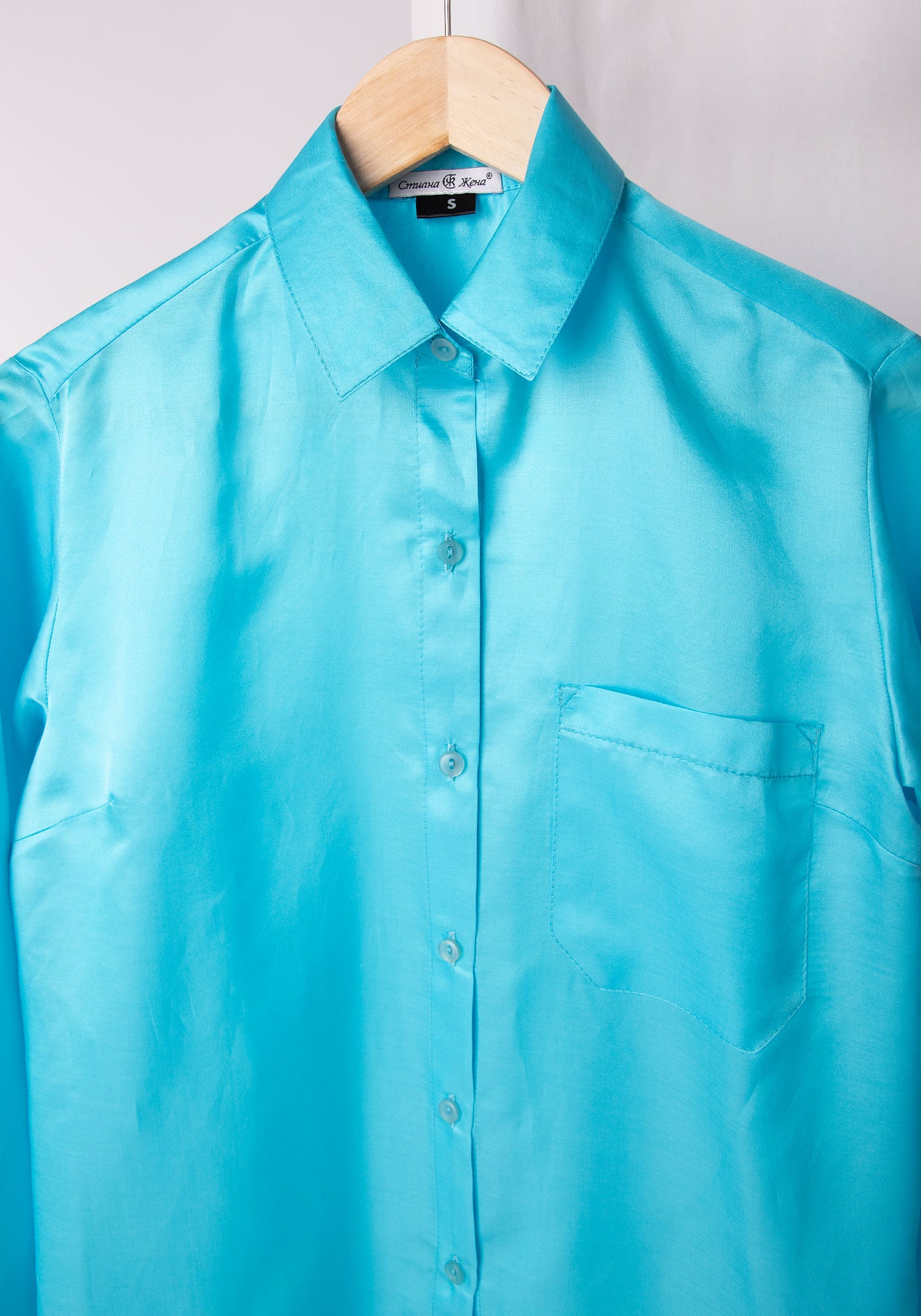Women's Relaxed fit Shirt in Cotton - Silk blend in Blue