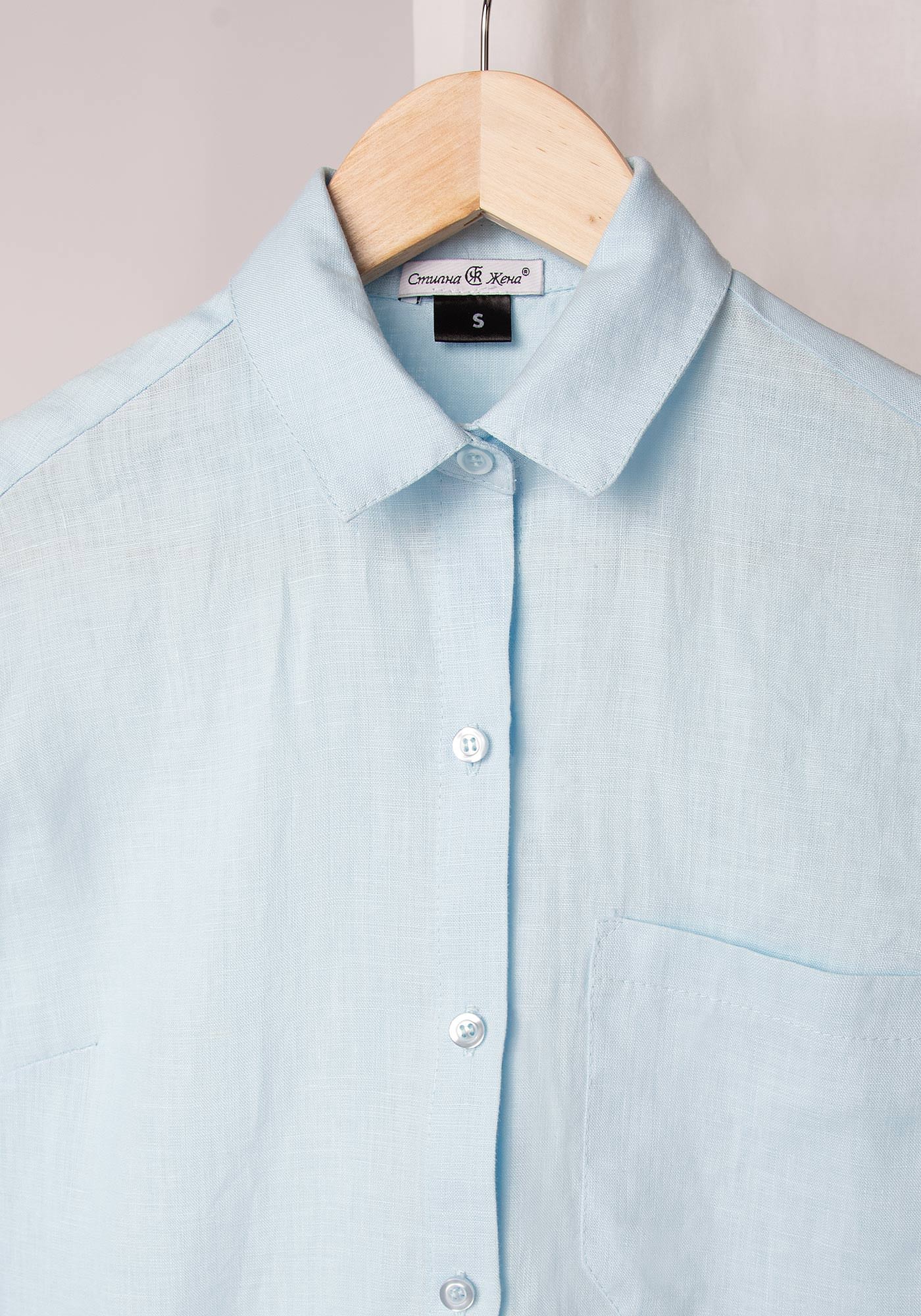 Women's Relaxed fit Linen Shirt in Light Blue