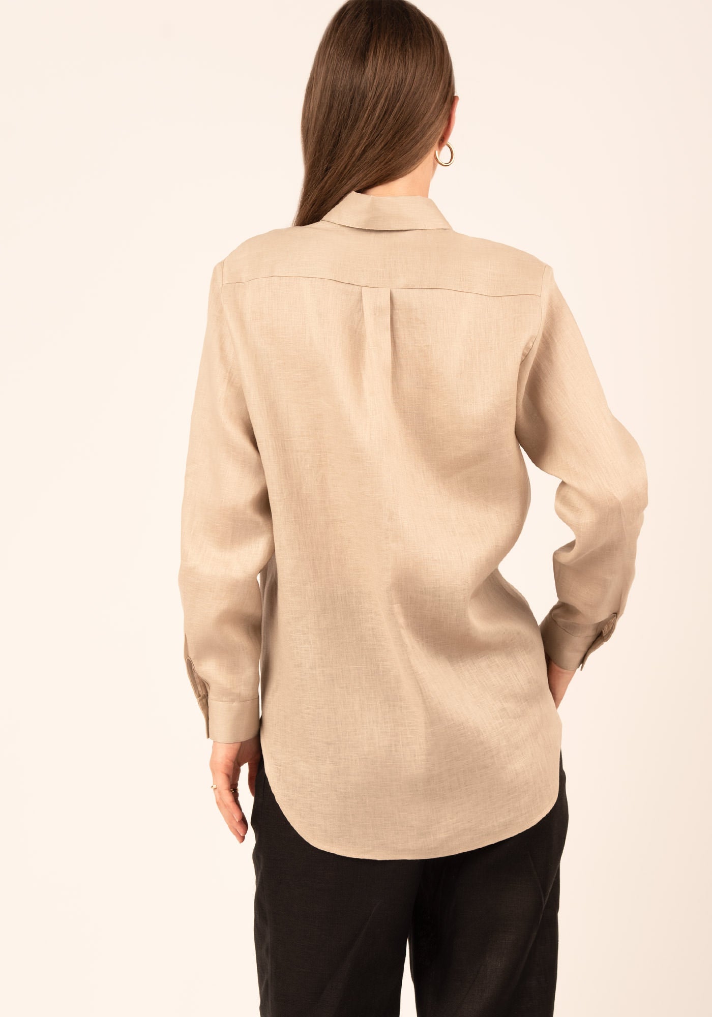 Women's Relaxed fit Linen Shirt in Beige