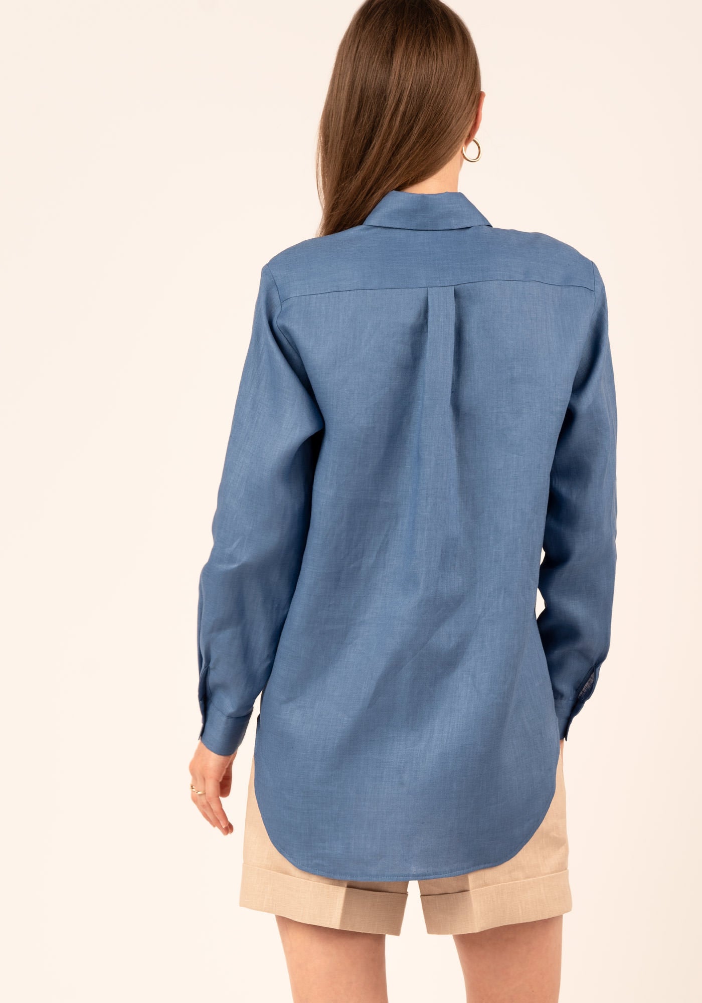 Women's Relaxed fit Linen Shirt in Blue