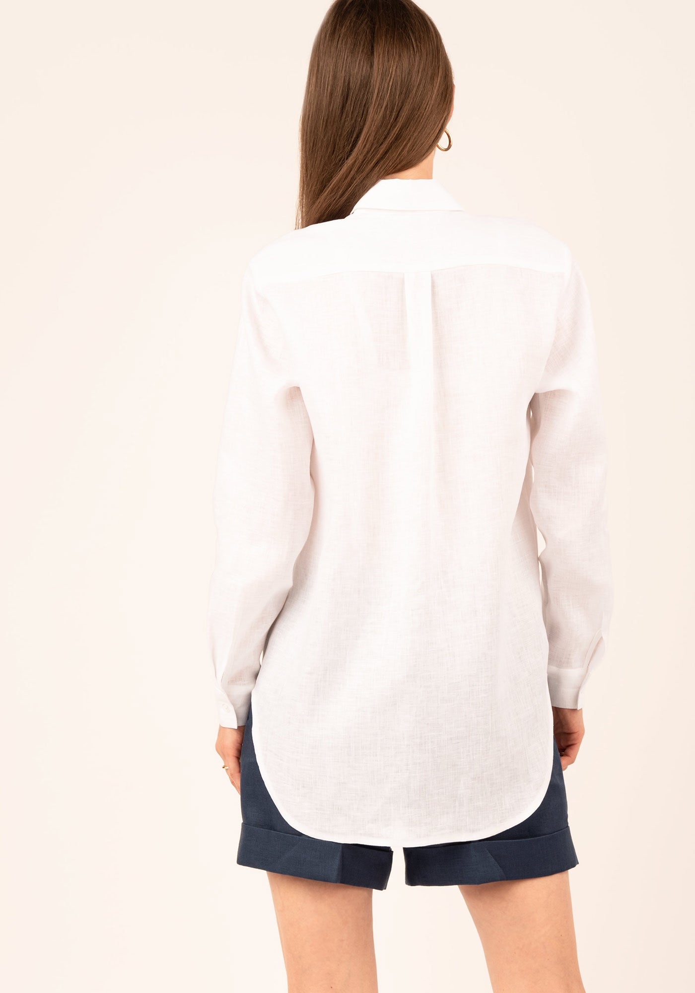 Women's Relaxed fit Linen Shirt in White