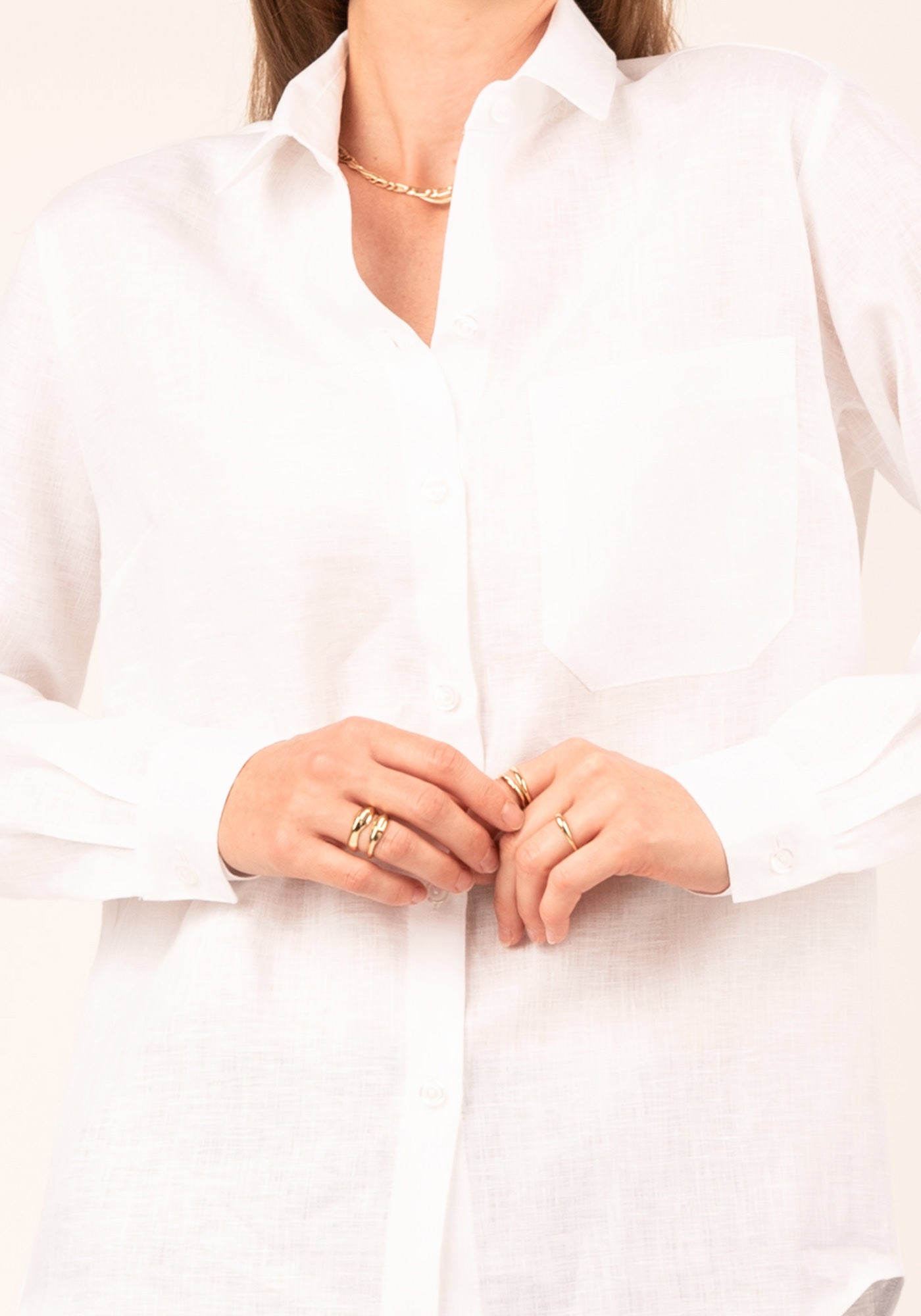 Women's Relaxed fit Linen Shirt in White