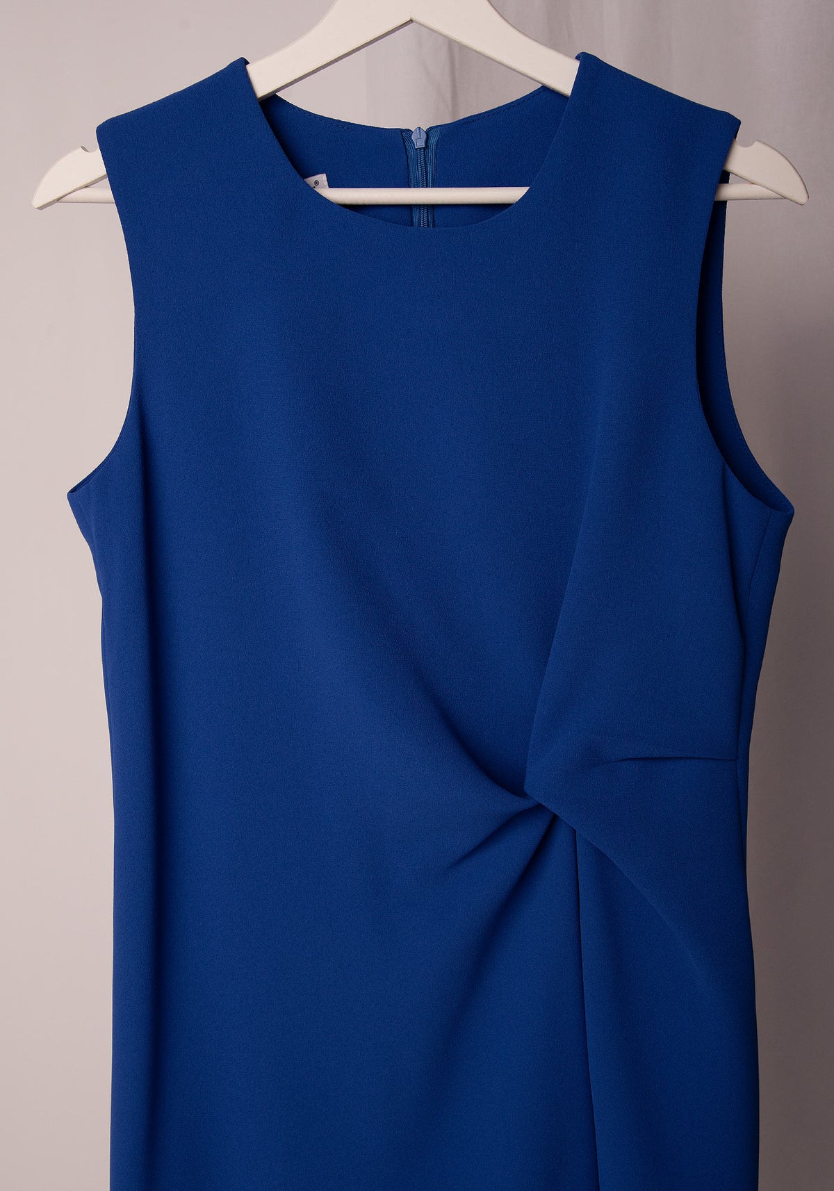 Draped A-line Midi Dress in Royal blue