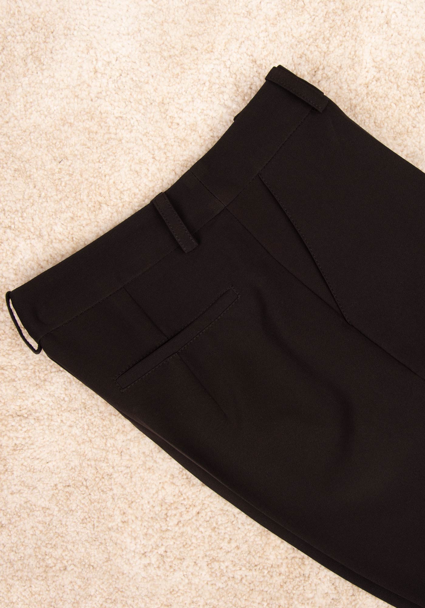 Women's High Waisted Slim Leg Trousers in Black