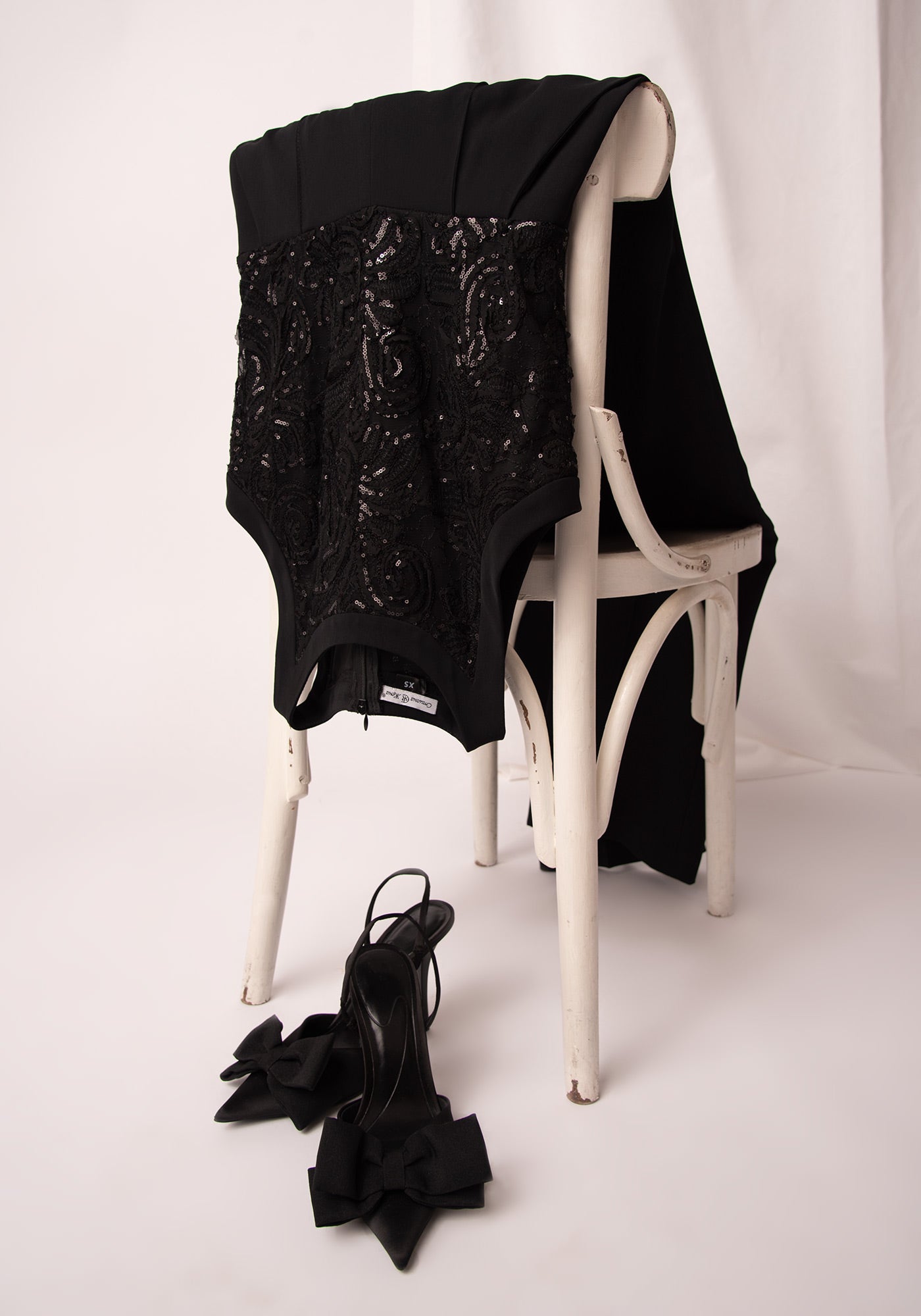 Women's Wide leg Jumpsuit with Sequins in Black