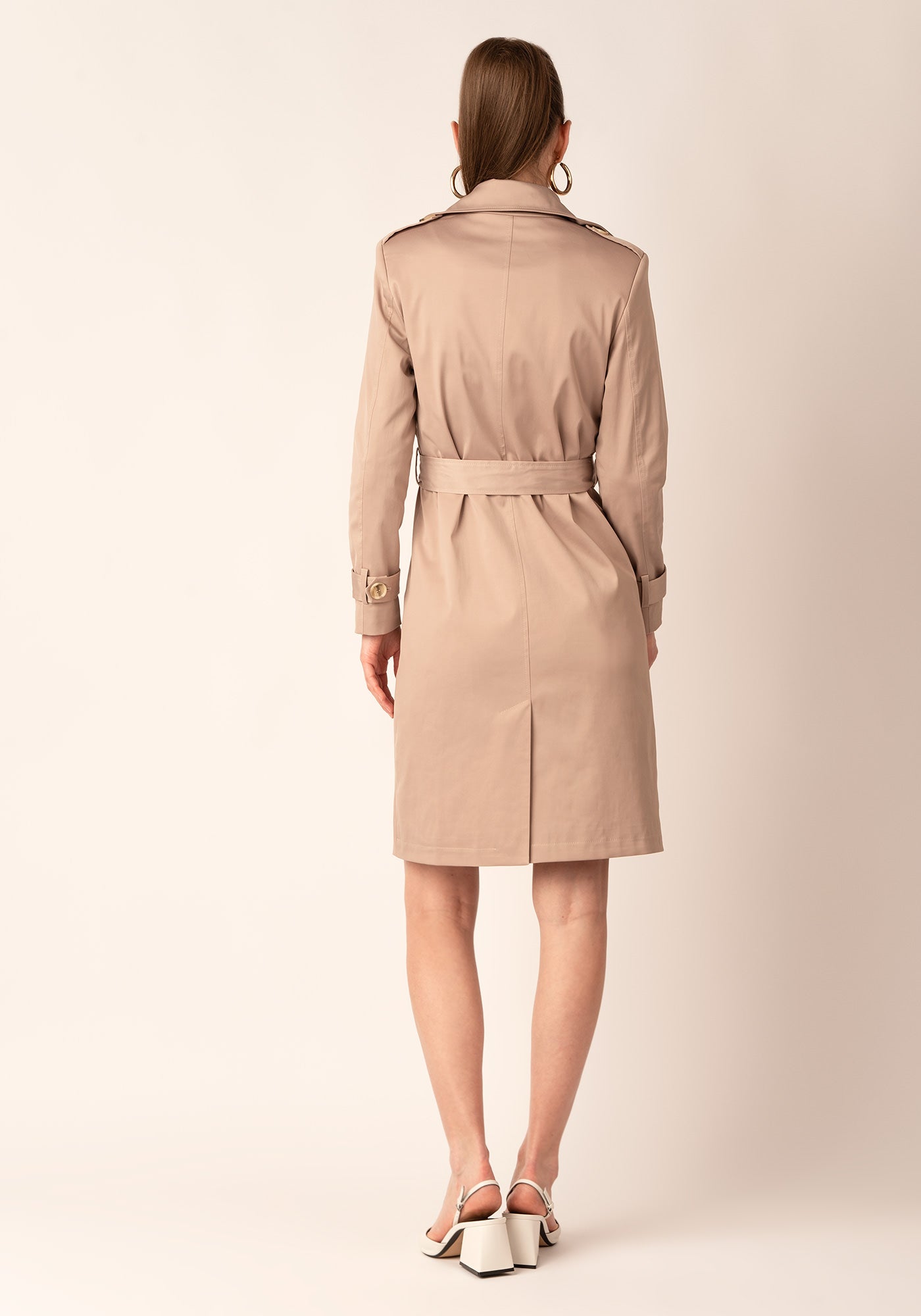 Women's Tailored Double breasted Trench coat in Beige