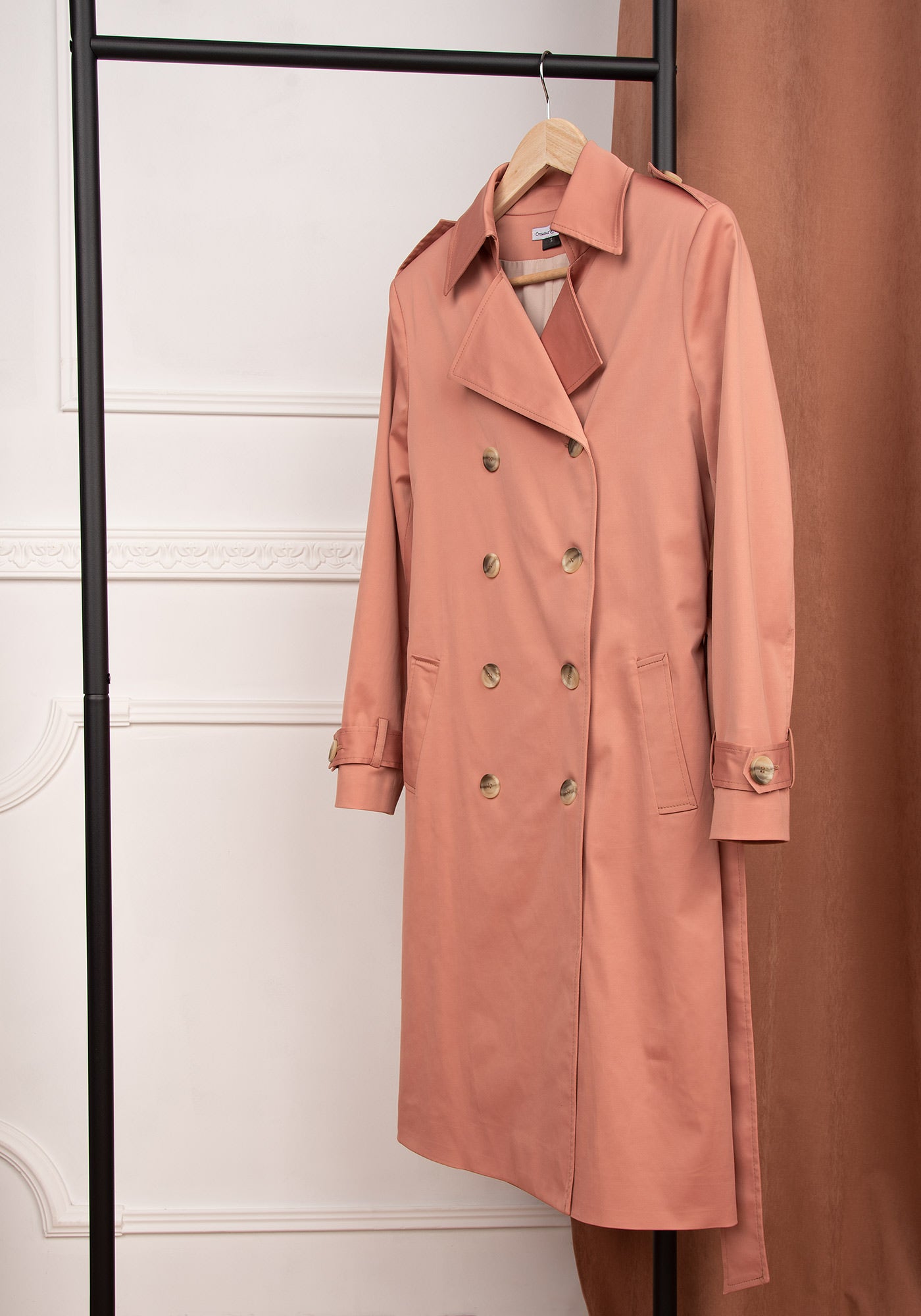 Women's Tailored Double breasted Trench coat in Brick