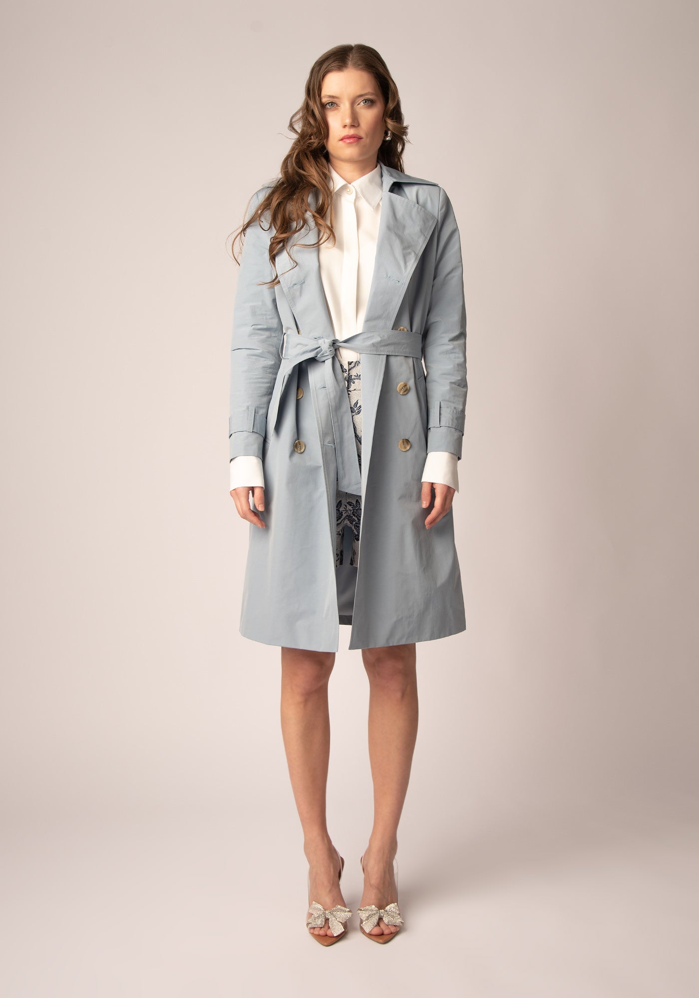 Women's Tailored Double breasted Trench coat in Serenity