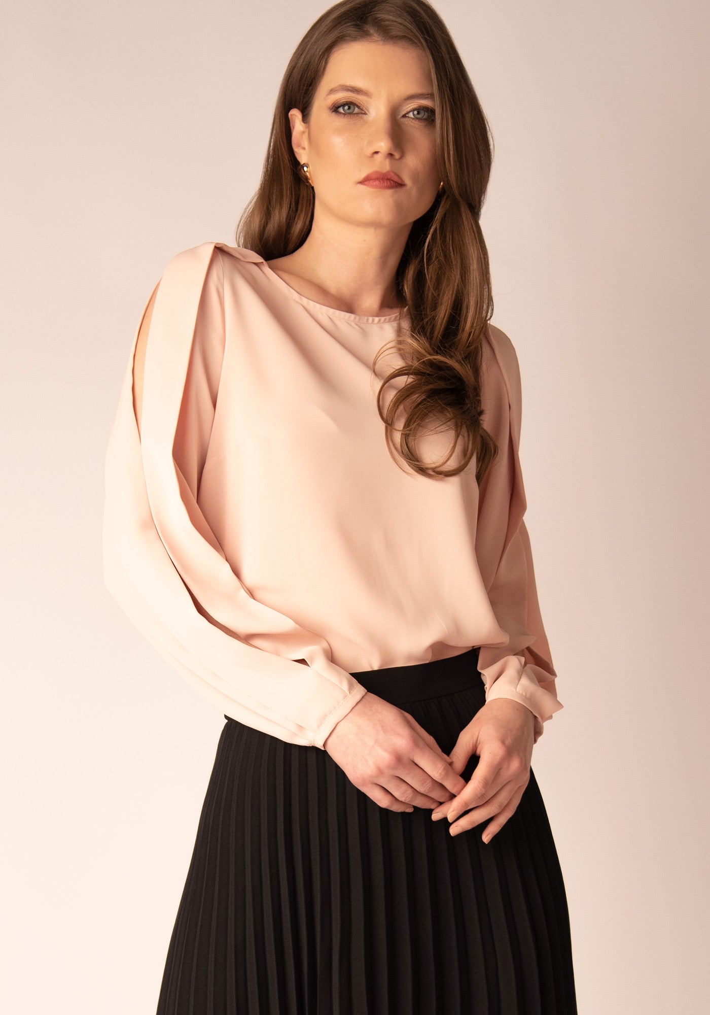 Women's Slit Sleeve Blouse in Blush pink