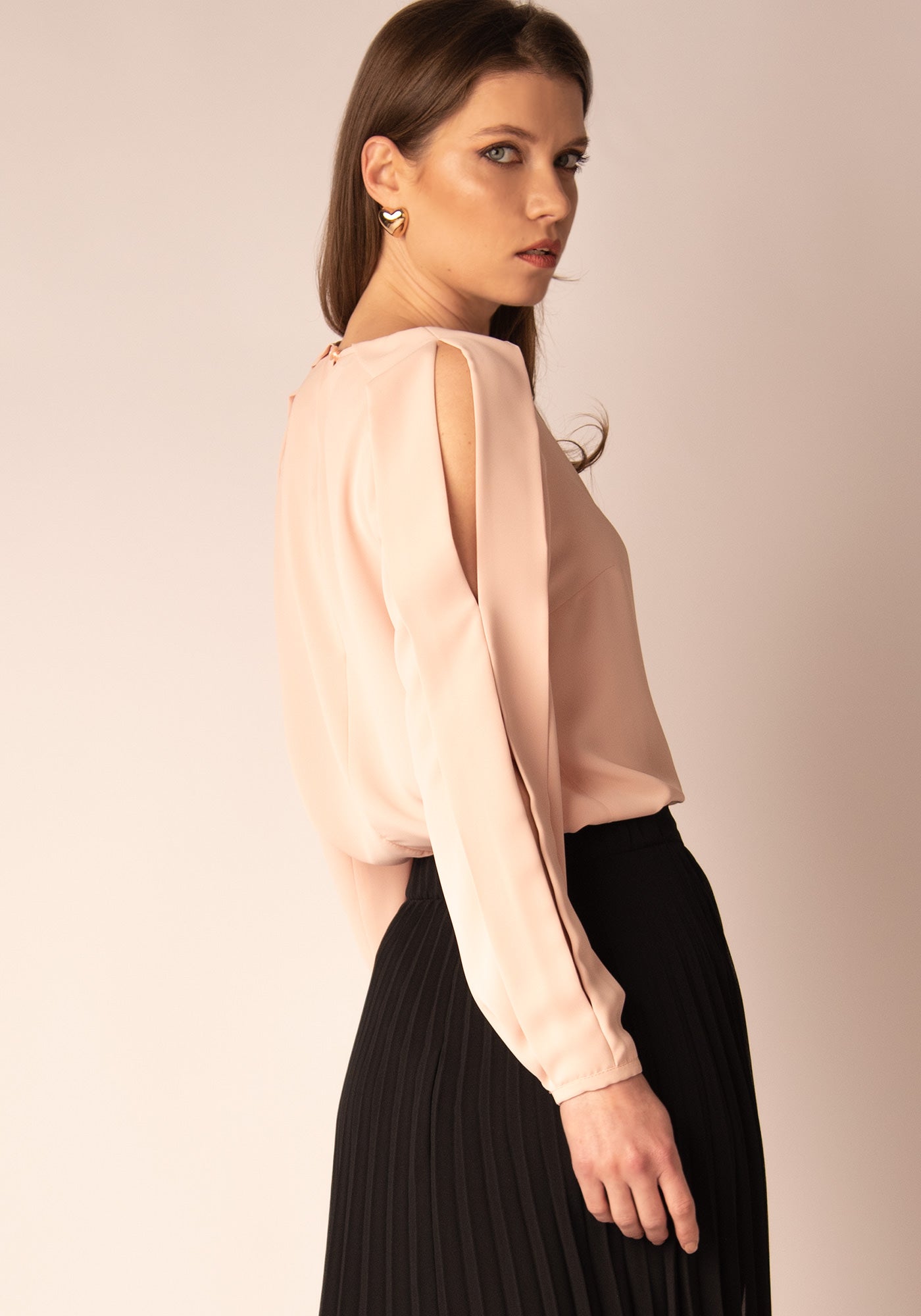 Women's Slit Sleeve Blouse in Blush pink