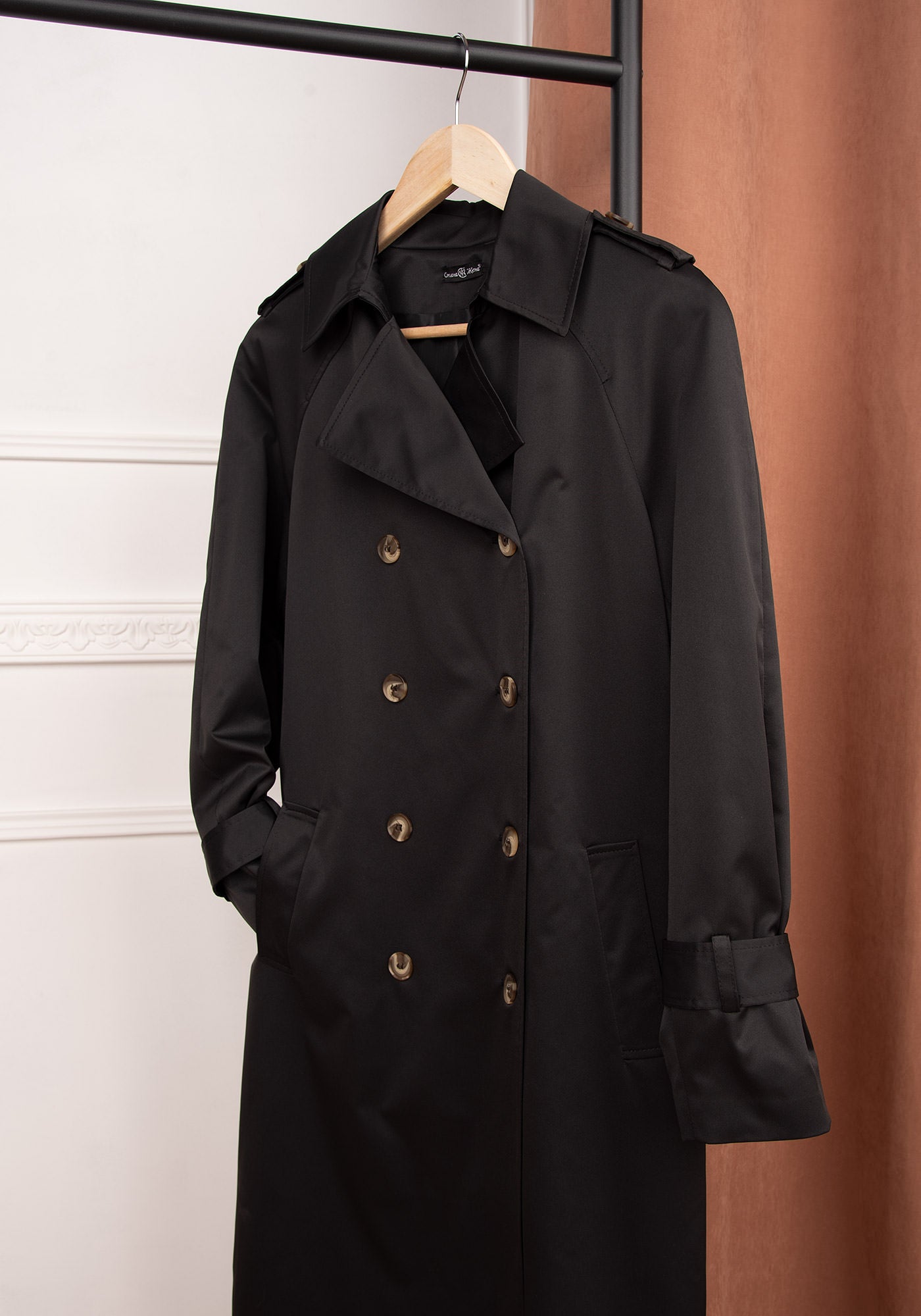 Lightweight Women's Oversized Trench Coat in Black