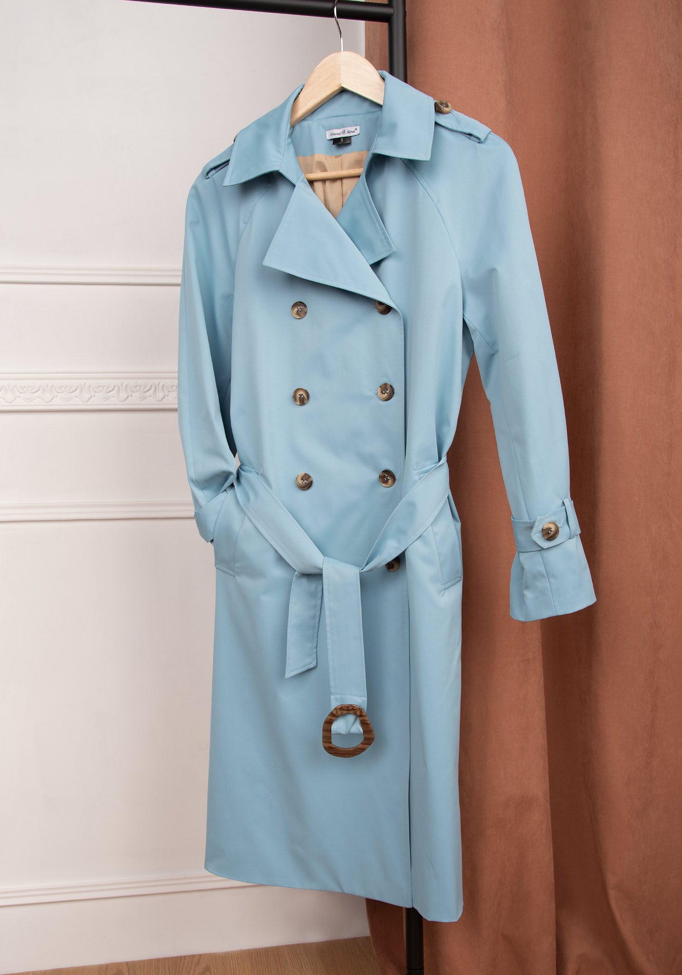 Lightweight Women's Oversized Trench Coat in Light blue