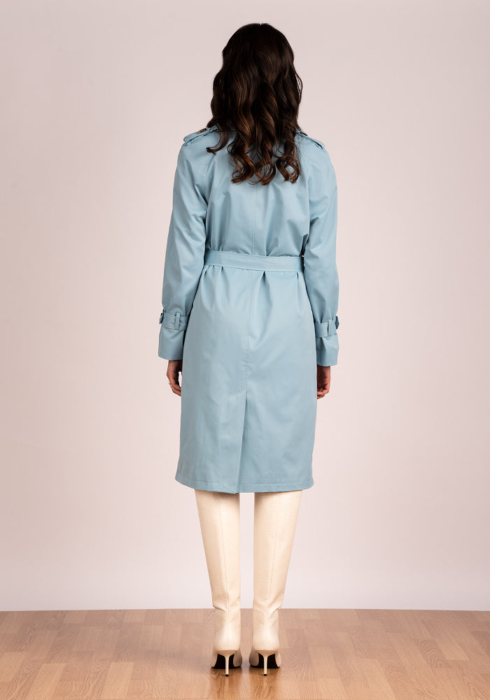 Lightweight Women's Oversized Trench Coat in Light blue