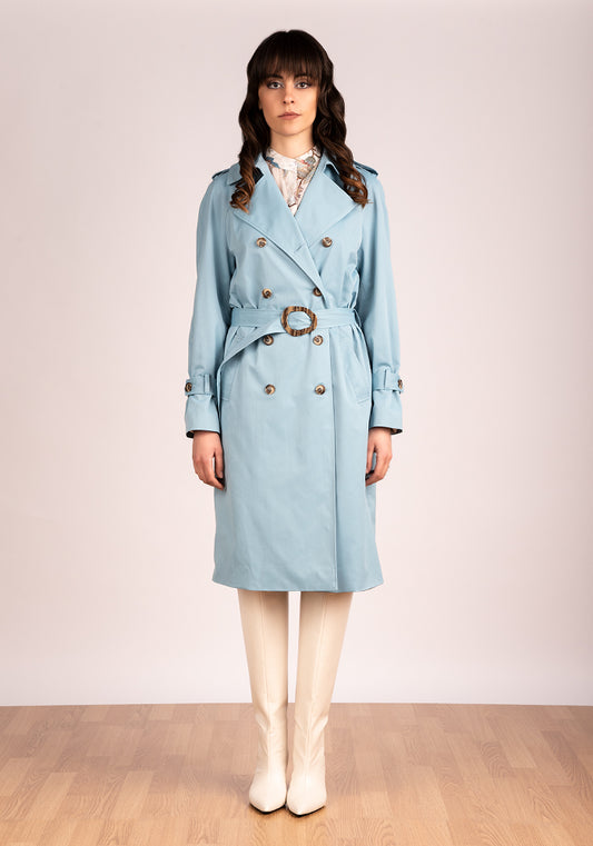 Lightweight Women's Oversized Trench Coat in Light blue