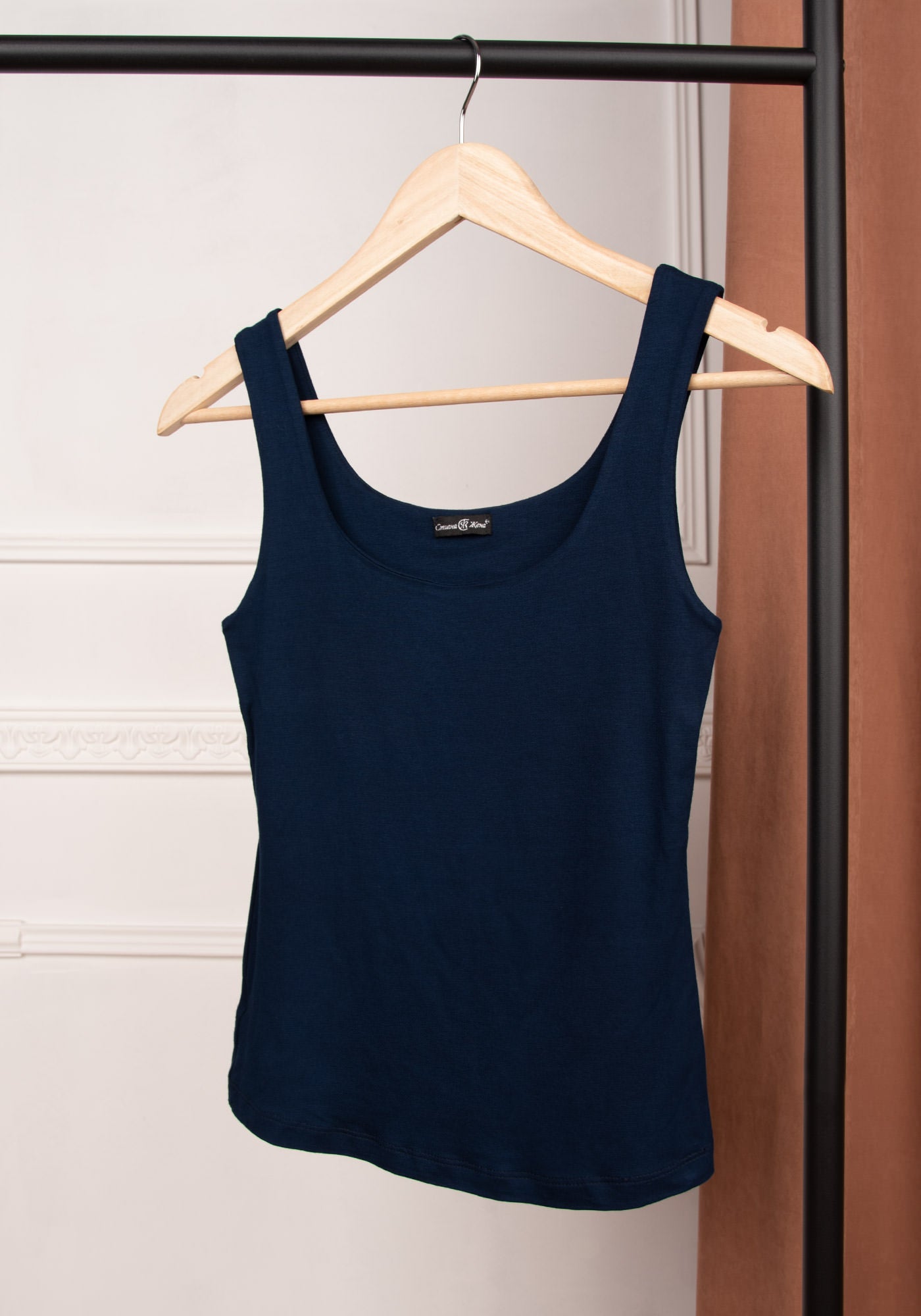 Women's Tailored Jersey Tank Top in Navy
