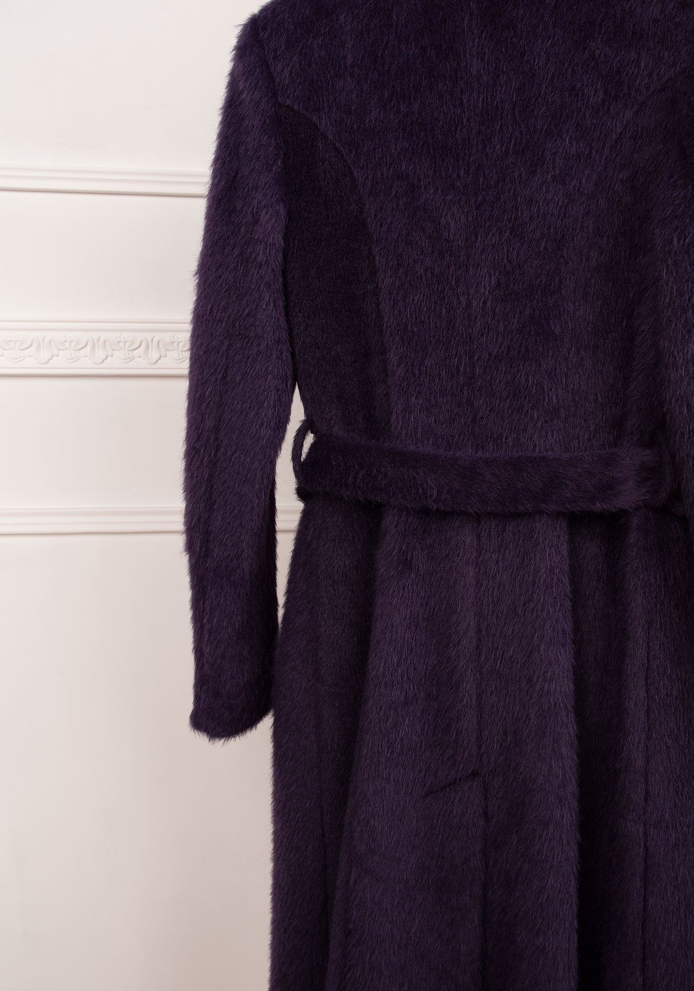 Вталено Дамско Палто със съдържание на Кашмир в Тъмнолилаво