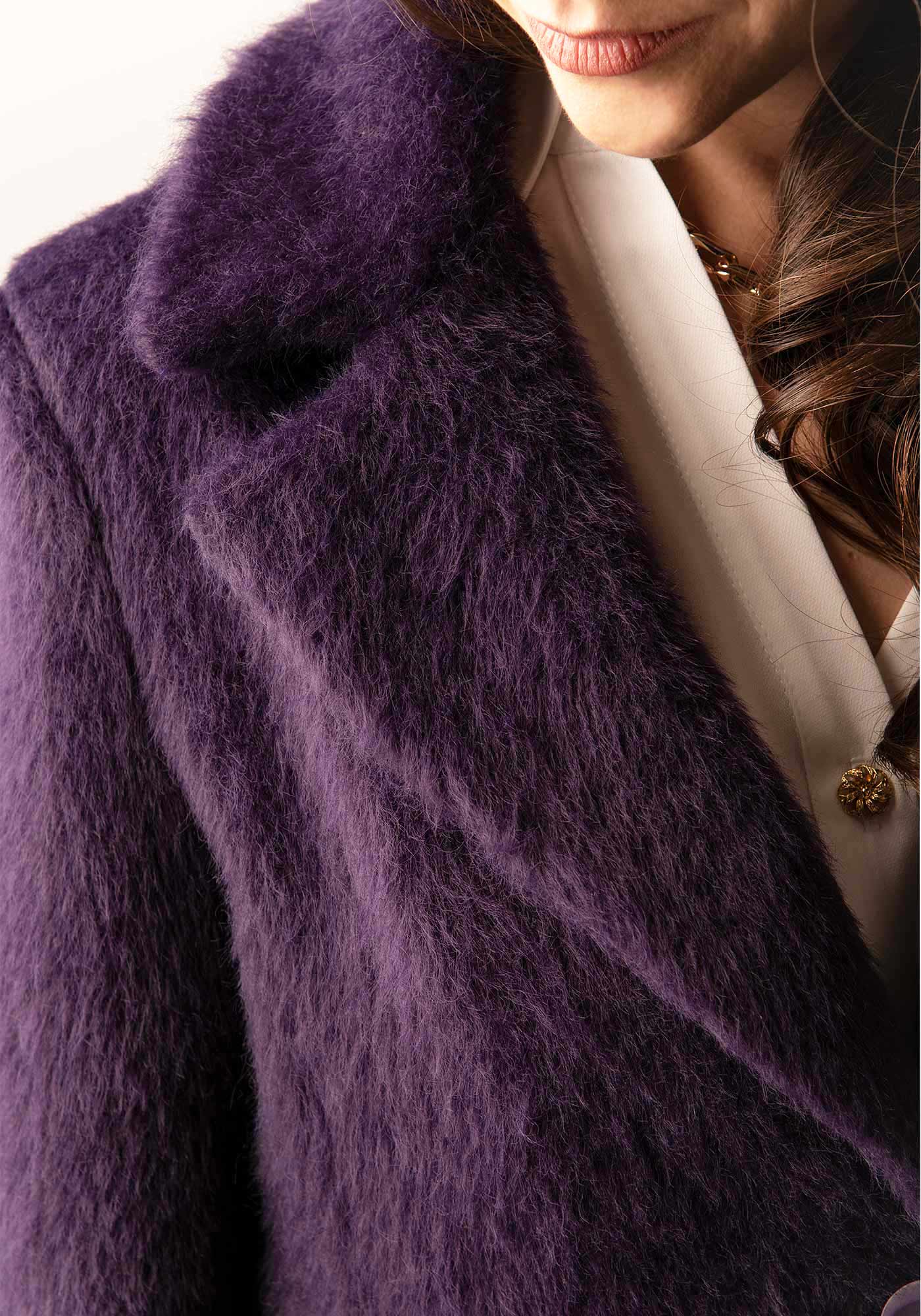 Women's Tailored Cashmere blend Coat in Plum