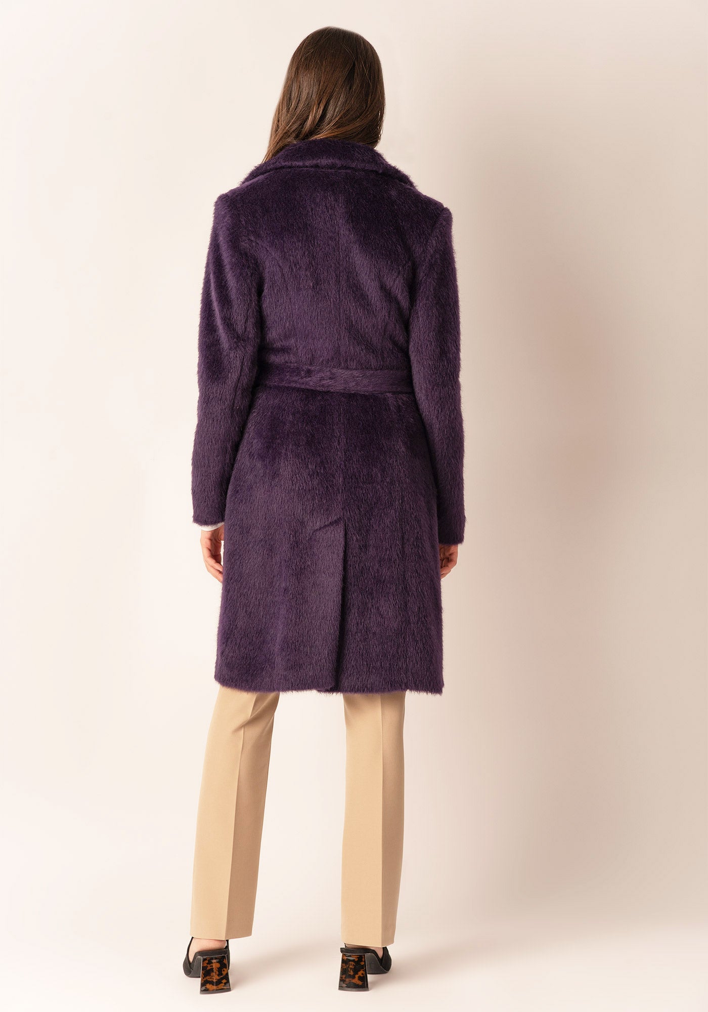 Women's Tailored Cashmere blend Coat in Plum