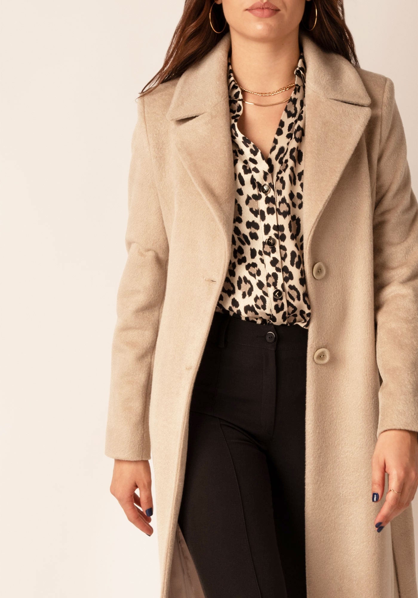 Women's Tailored Cashmere blend Coat in Beige