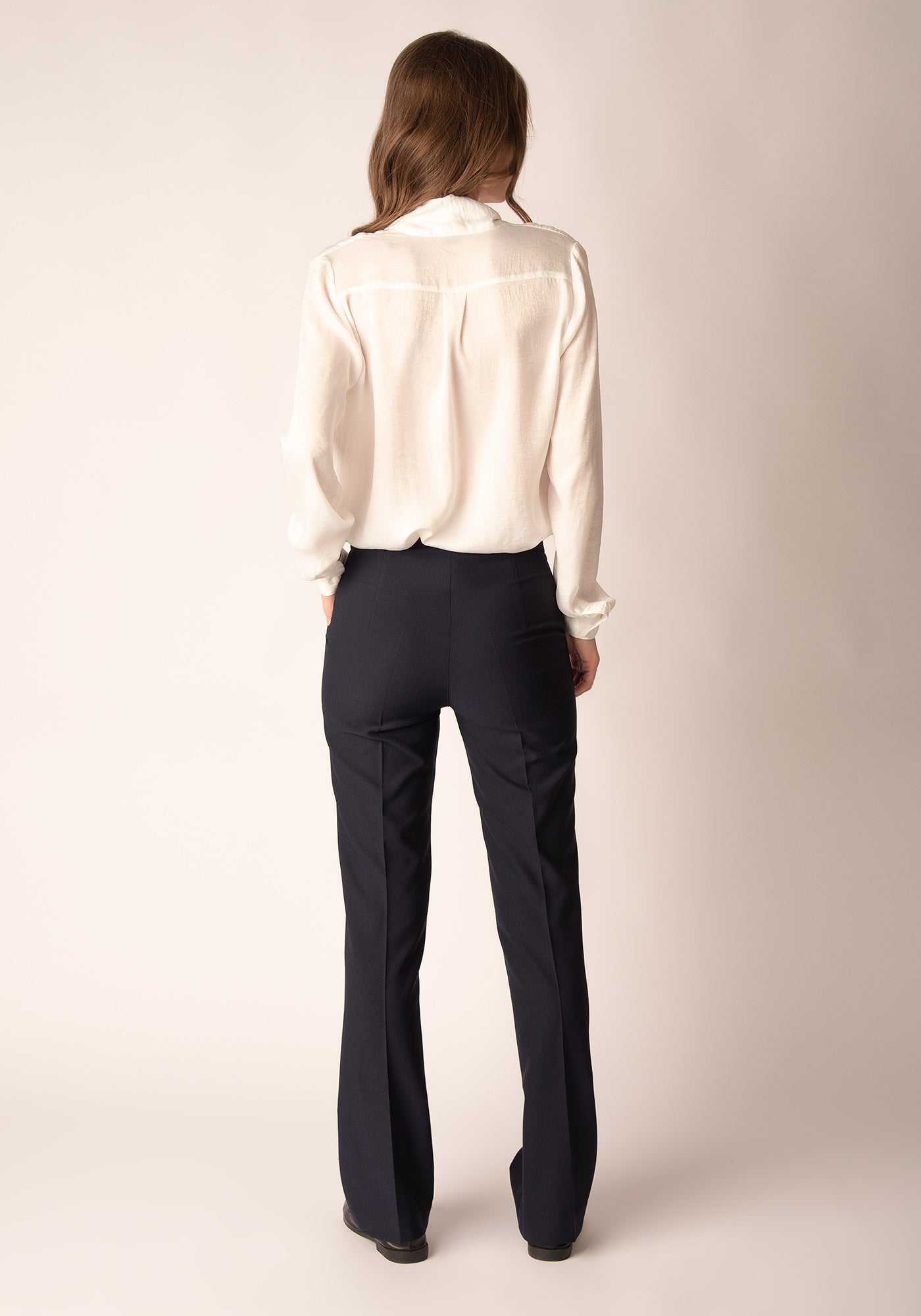 Women's High Rise Bootcut Trousers in Navy