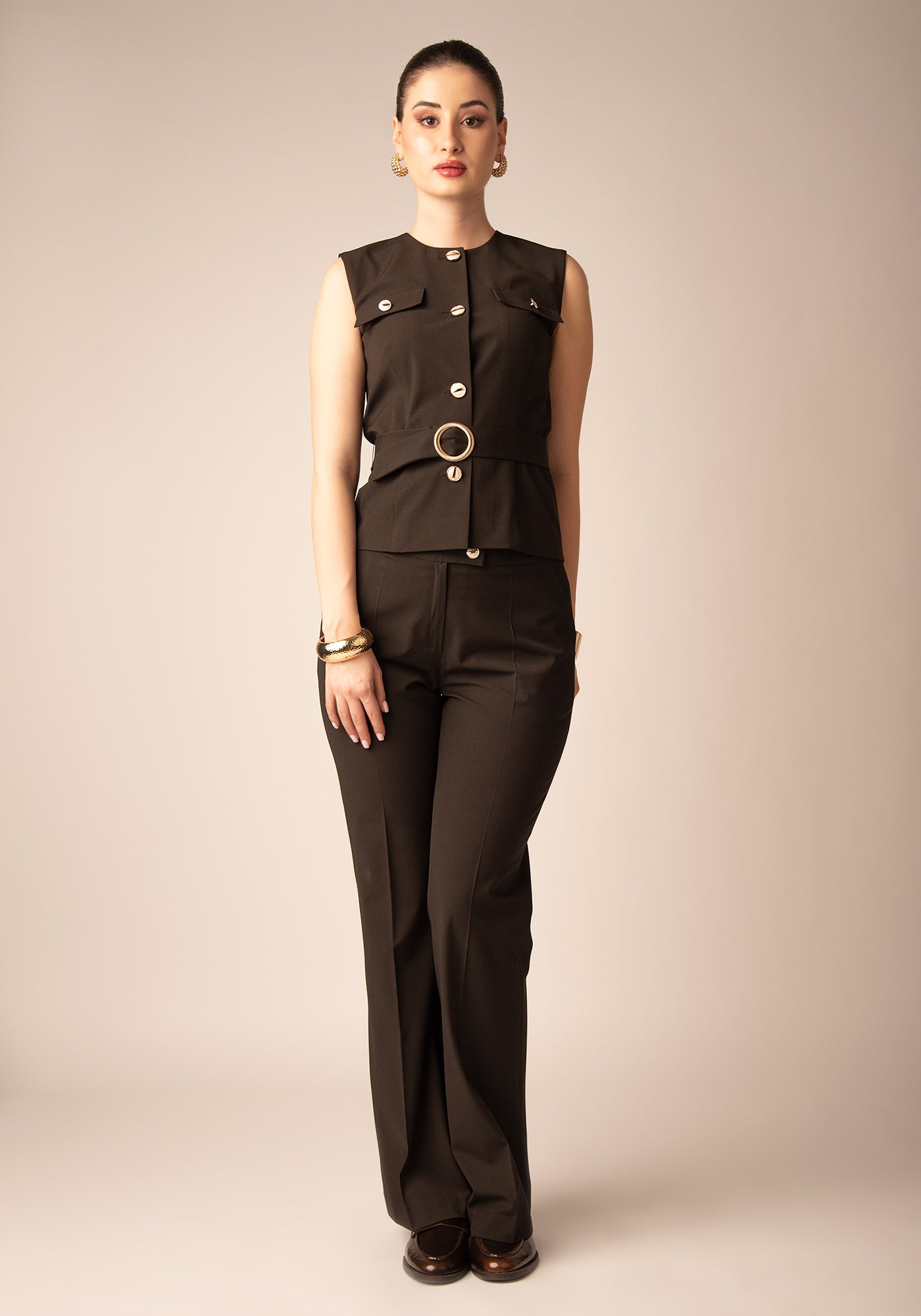 Дамски Панталон от Студена вълна в Кафяво