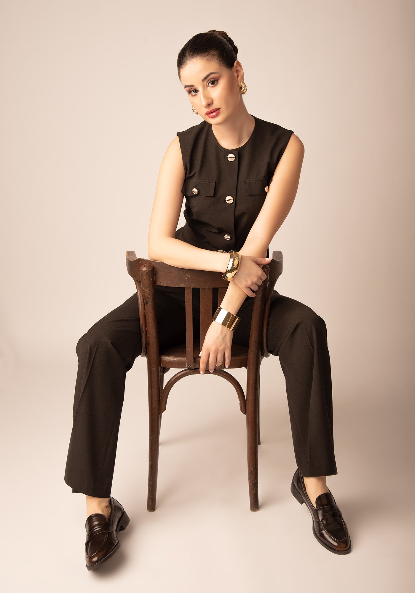 Дамски Панталон от Студена вълна в Кафяво