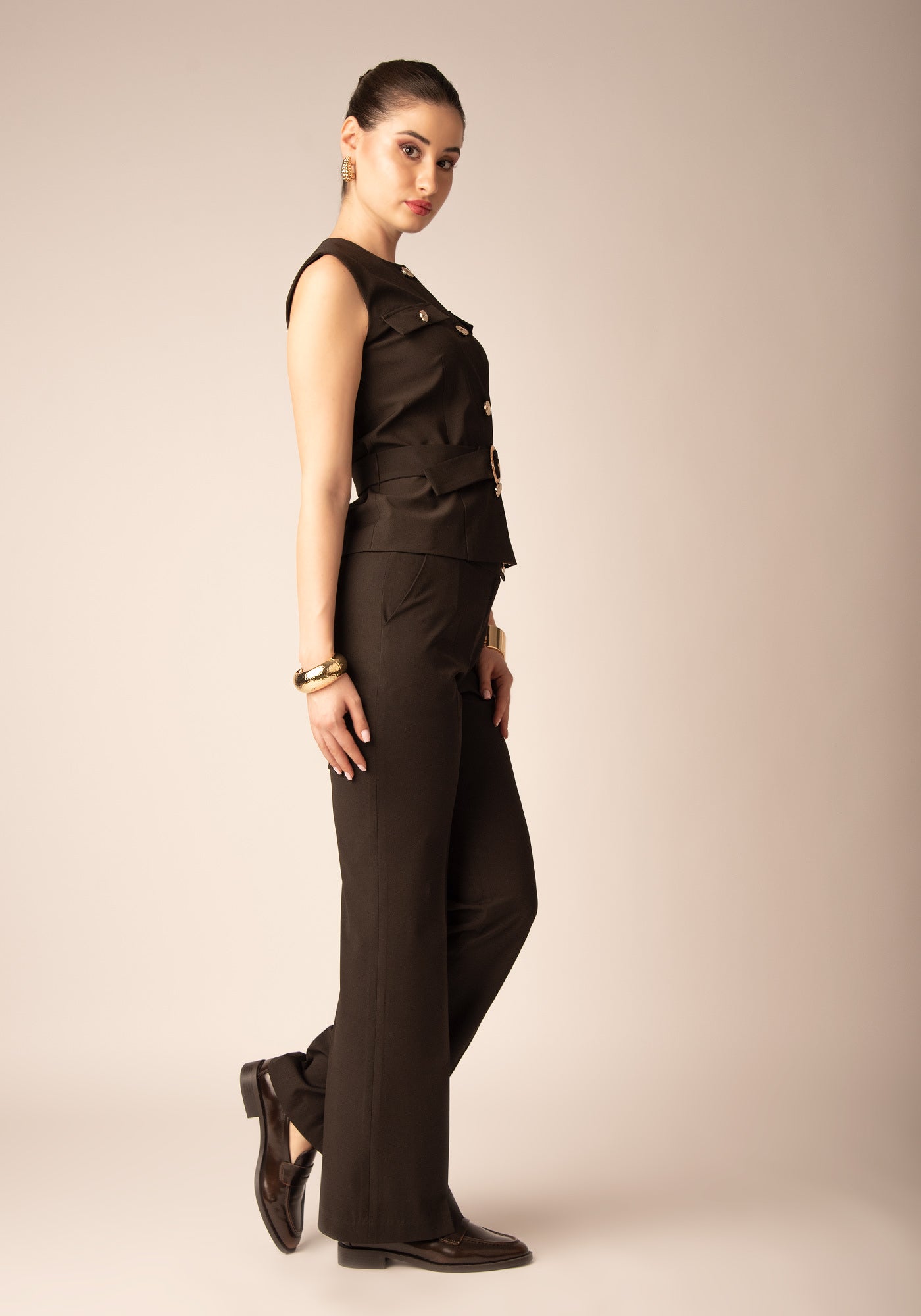 Дамски Панталон от Студена вълна в Кафяво