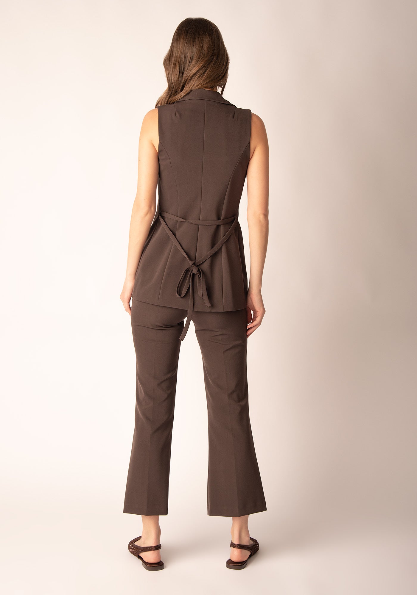 Women's Tailored Waistcoat in Espresso brown