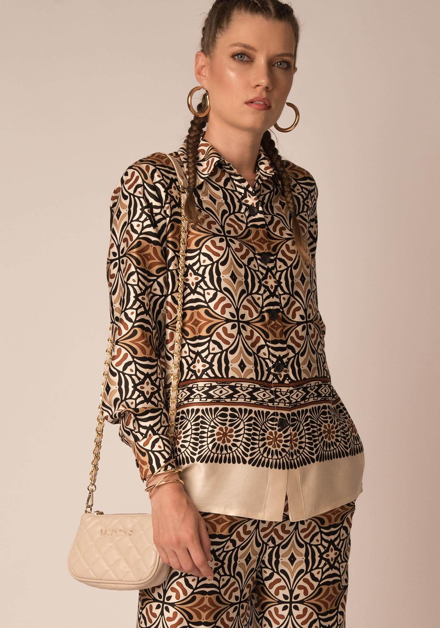 Printed Viscose Satin Shirt