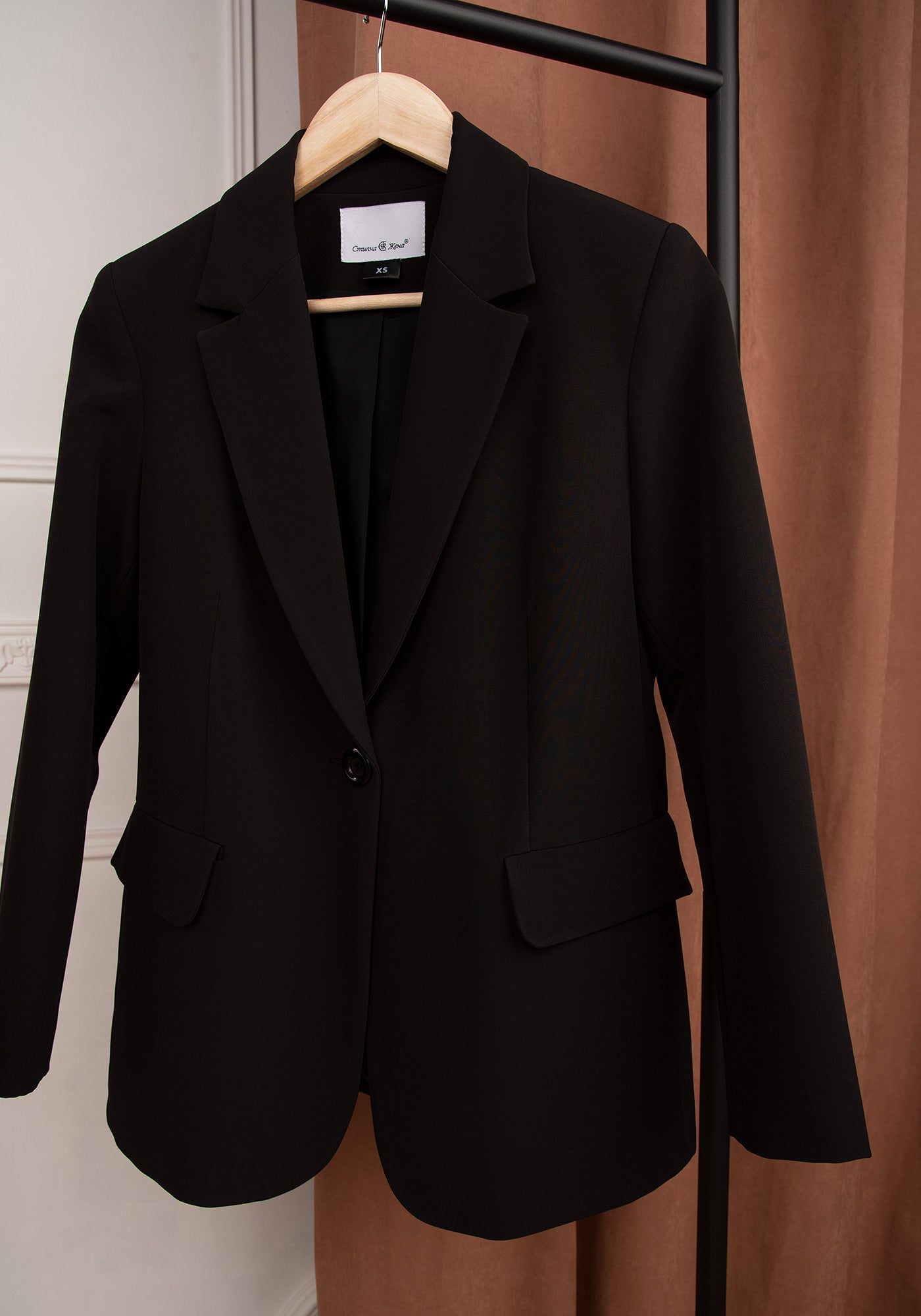 Single Breasted Oversized Women's Blazer in Black
