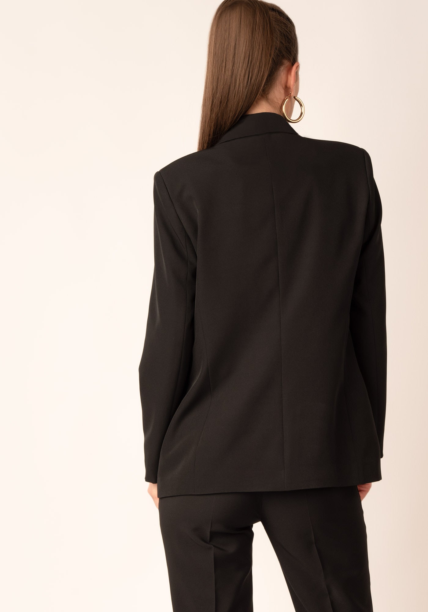 Single Breasted Oversized Women's Blazer in Black