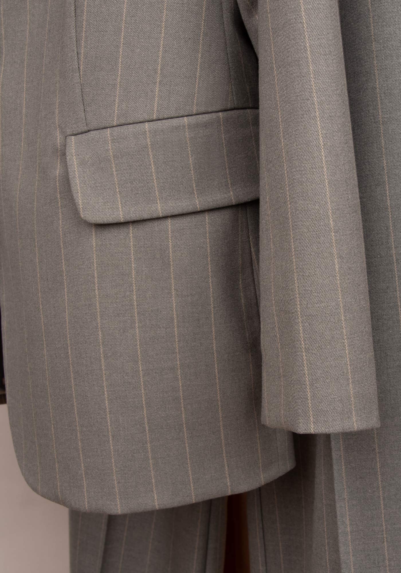 Single Breasted Oversized Women's Blazer in Pinstripe grey