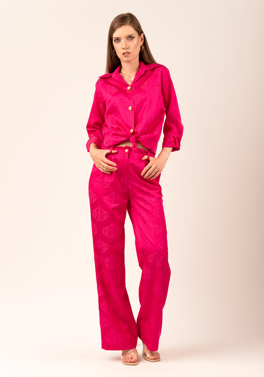 Women's Straight Leg Occasion Pant in Magenta