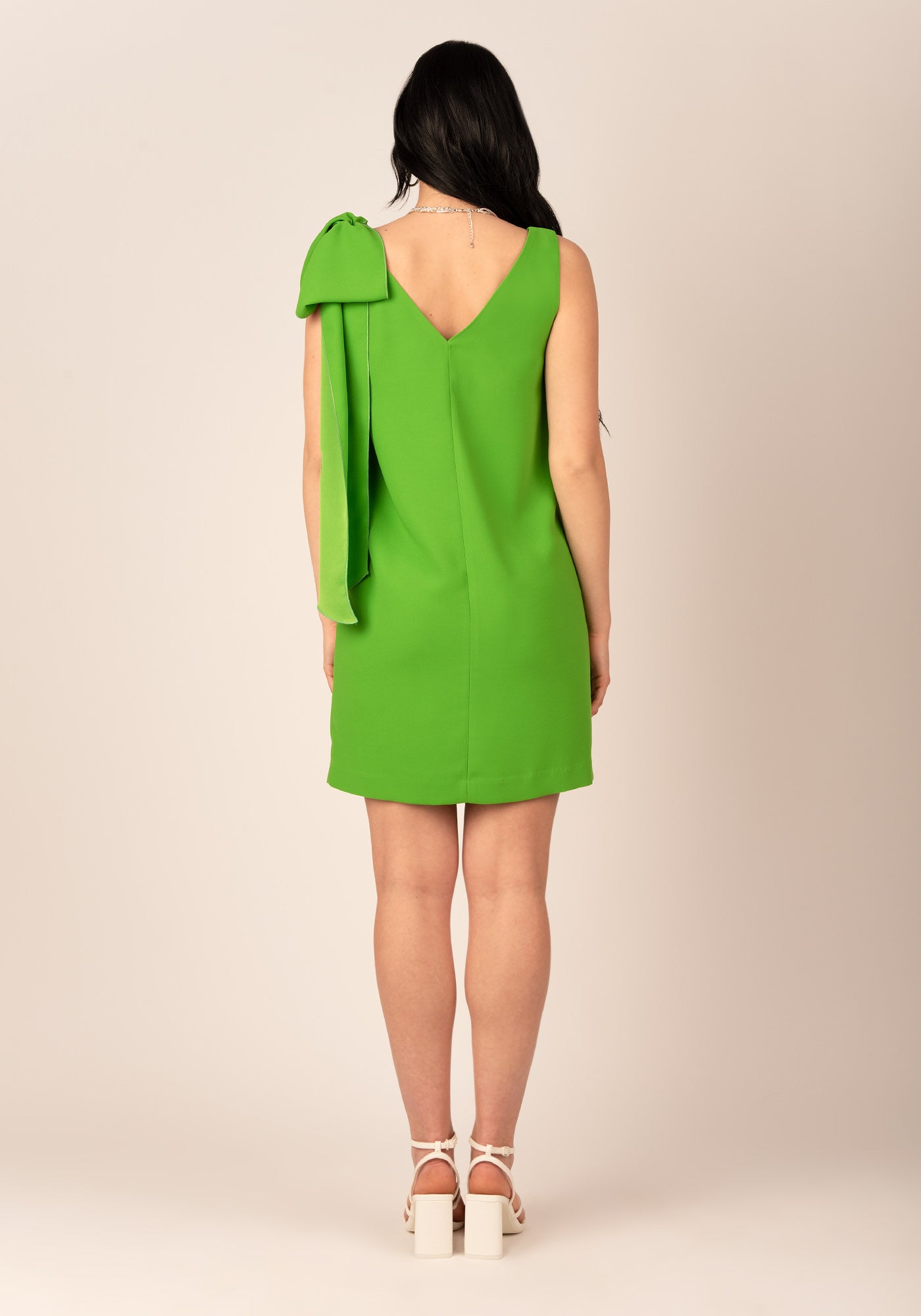 Bow Shoulder Mini Dress in Apple Green