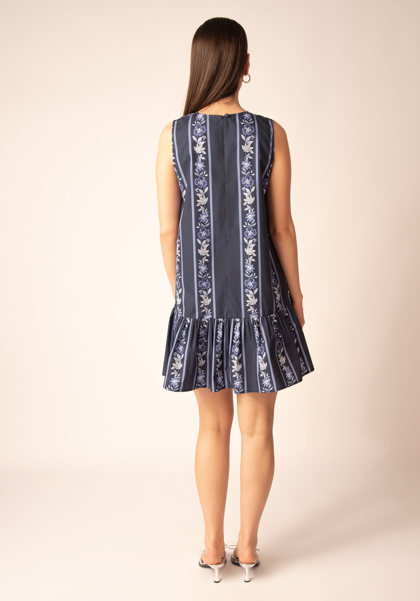 Women's Oversized Summer Dress - Floral Navy