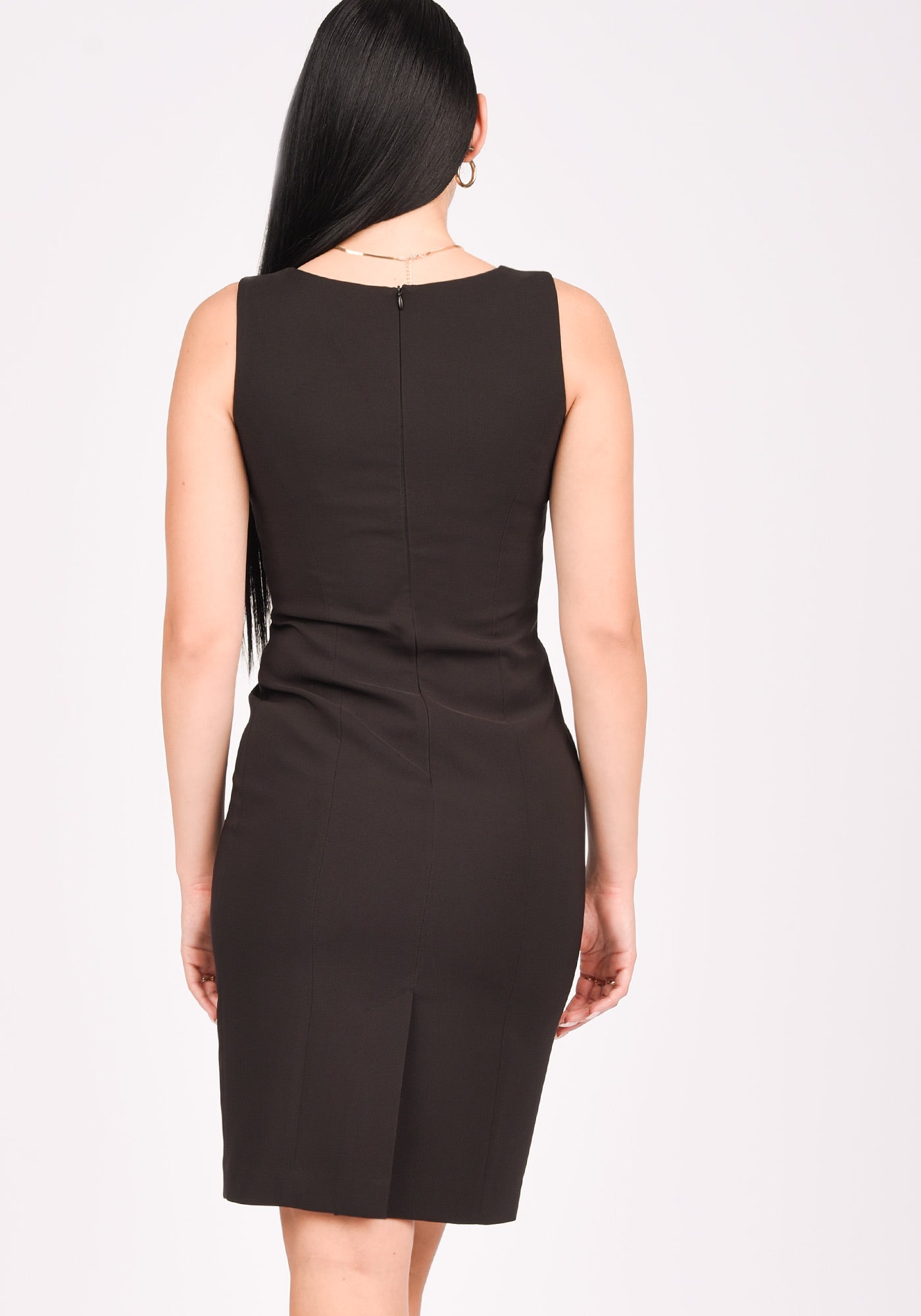 Women's Midi Sheath Dress in Black