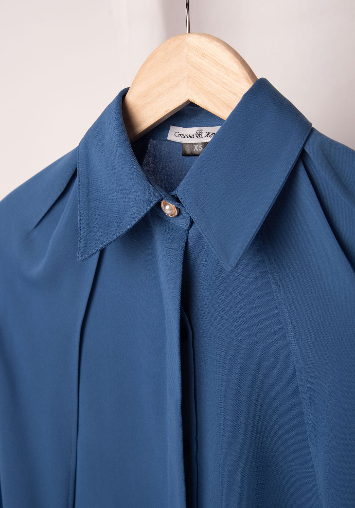 Women's Slit Sleeve Shirt in Blue