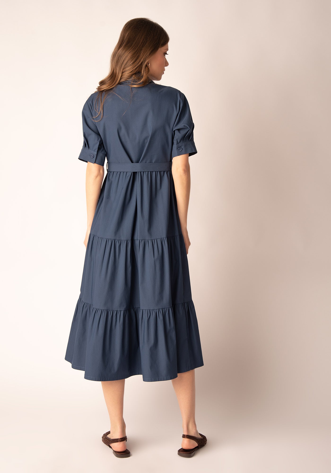 Women's Tiered Summer Dress - Blue