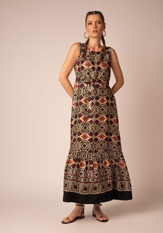 Women's Maxi Summer Dress in Geometric print