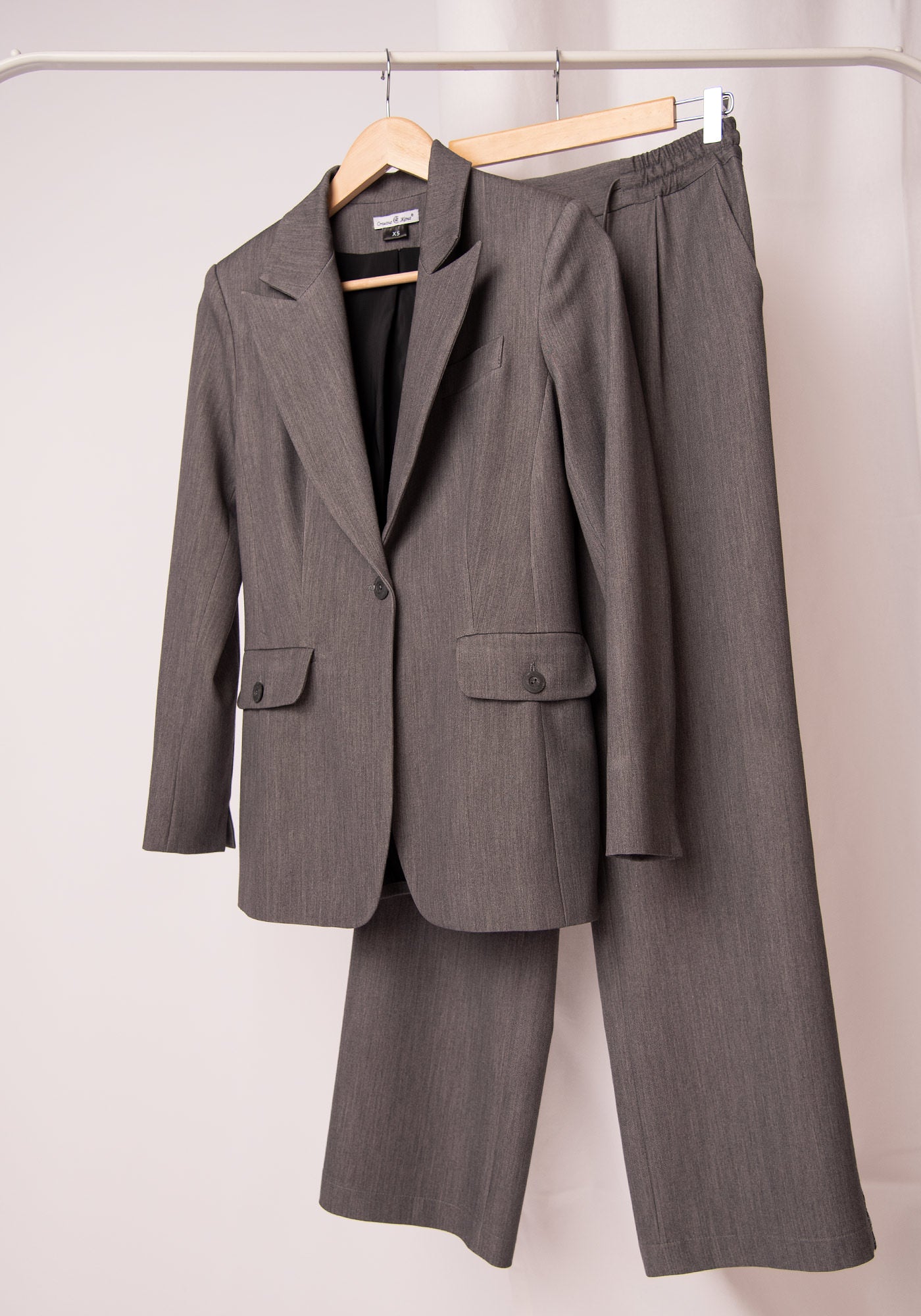 Women's Sequin Panel Blazer in Grey