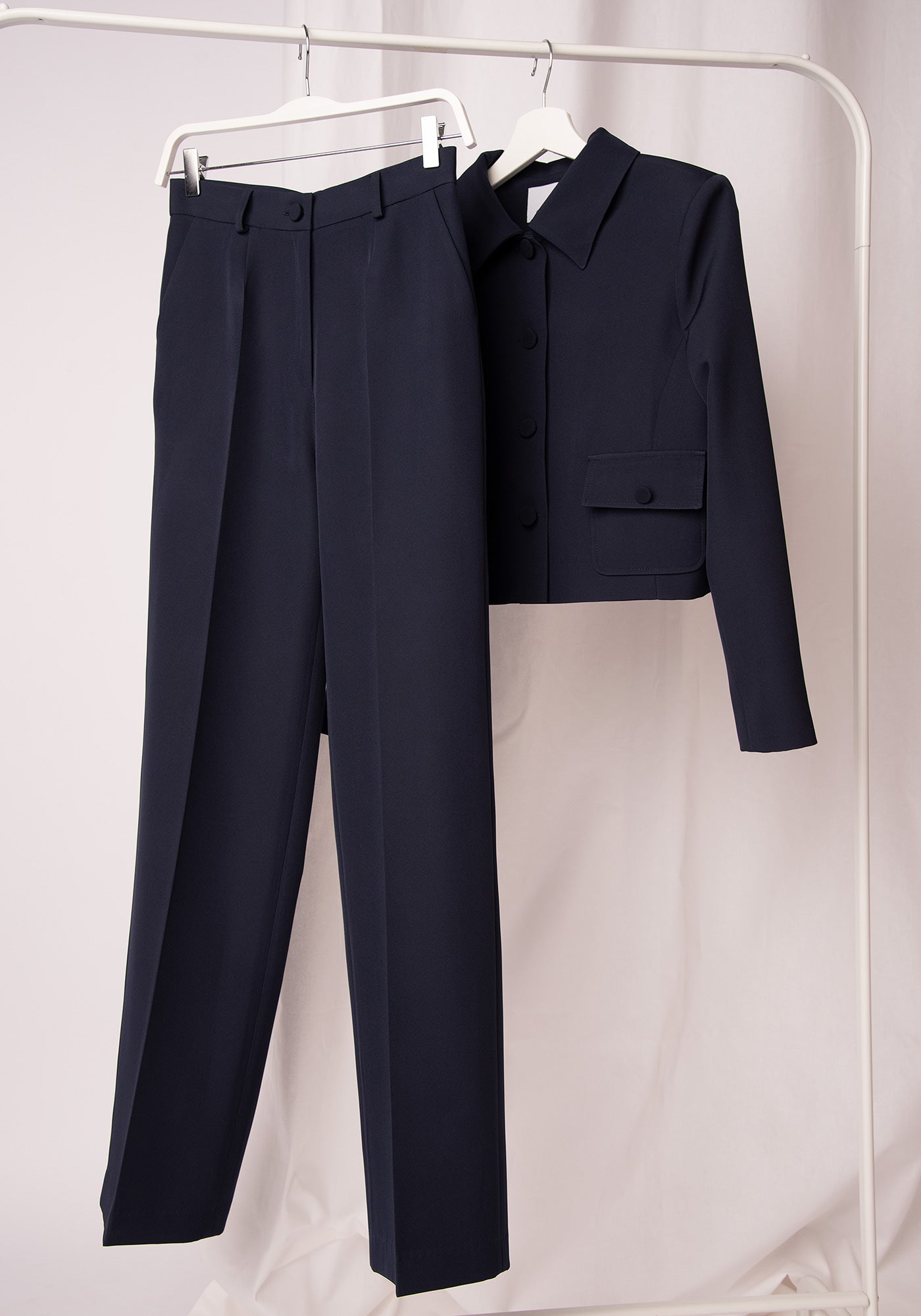 Women's Cropped Jacket in Navy blue