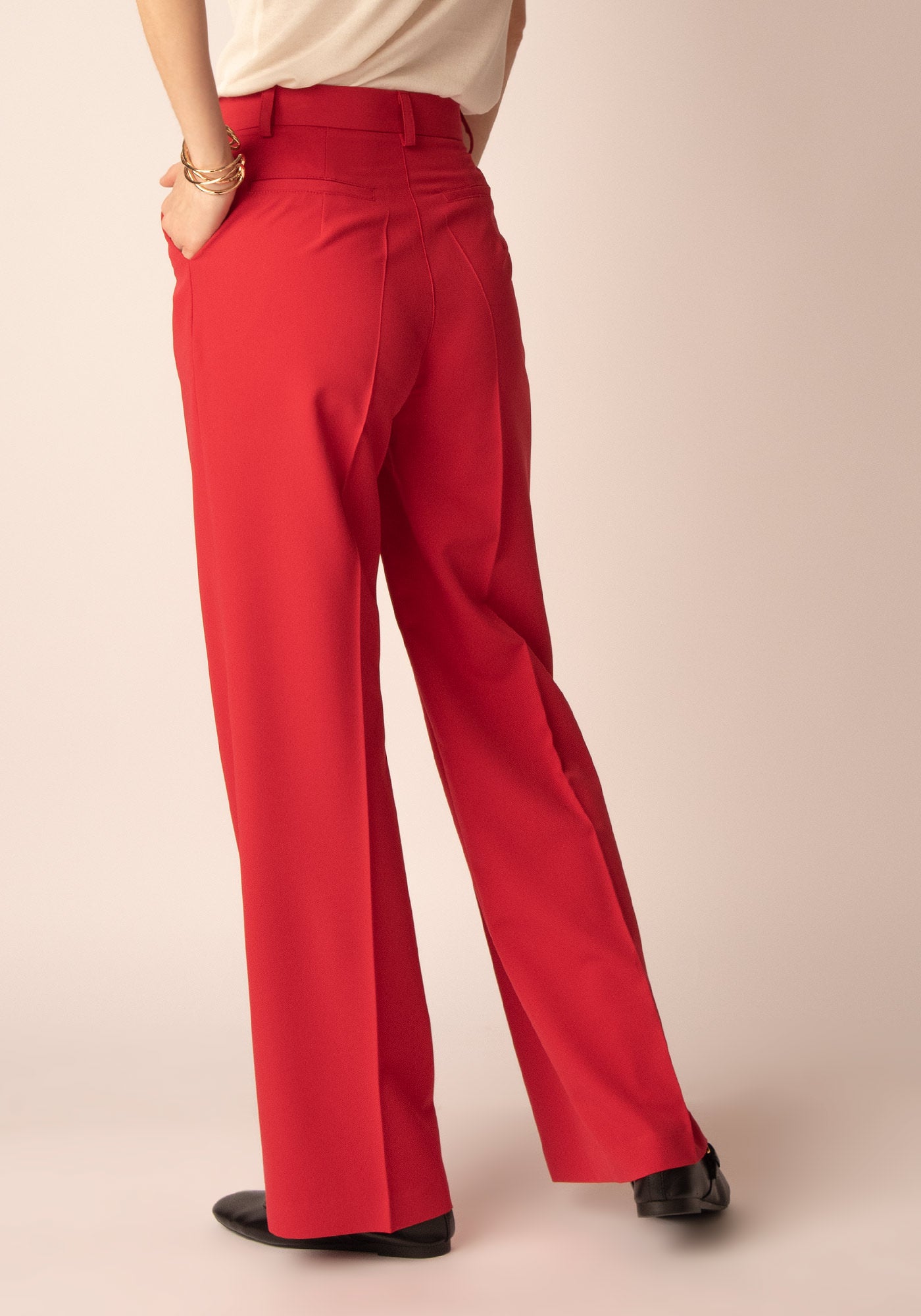 Дамски Панталон с Прав Силует в Червено