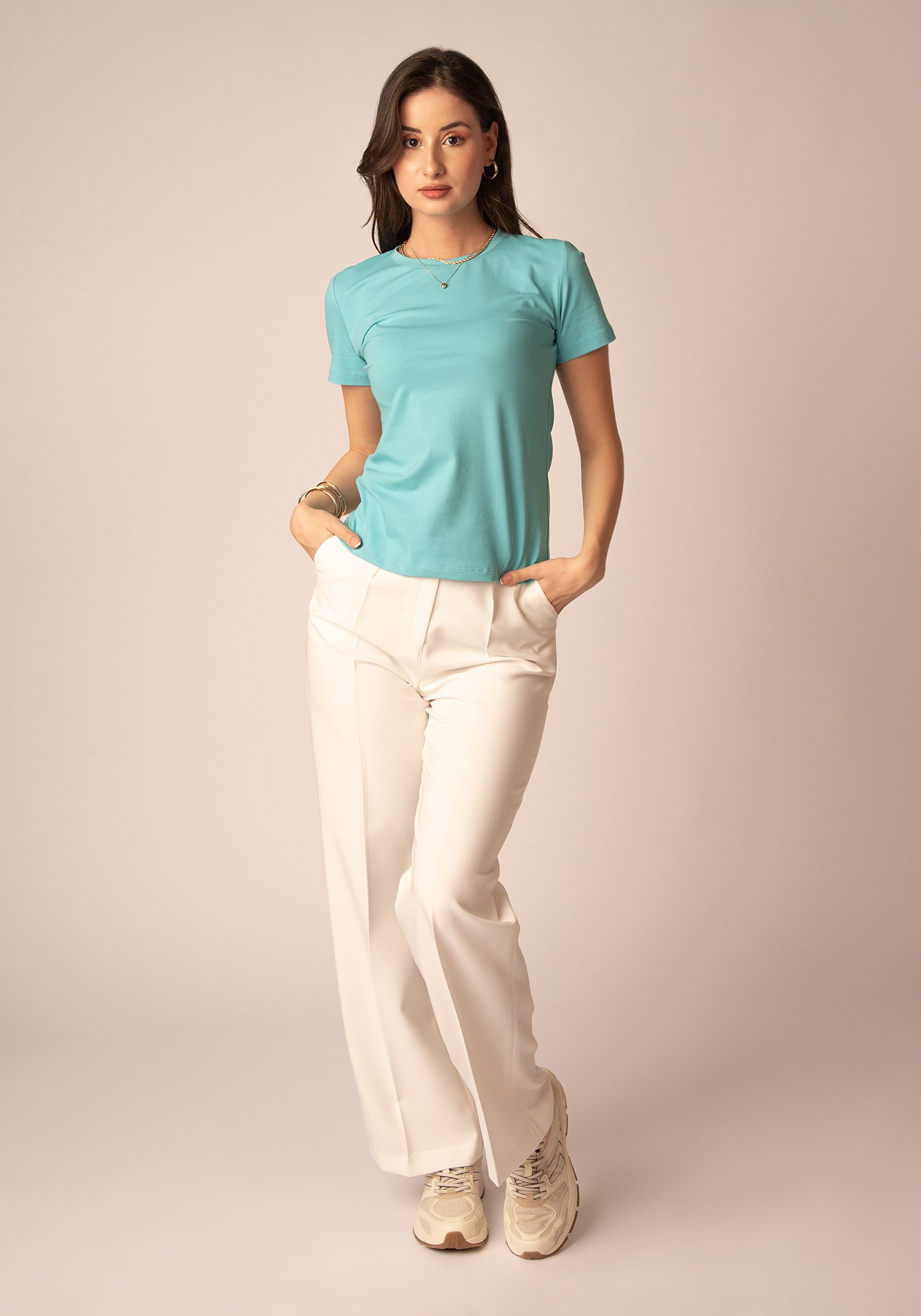Women's Certified Cotton Crewneck Tee in Blue
