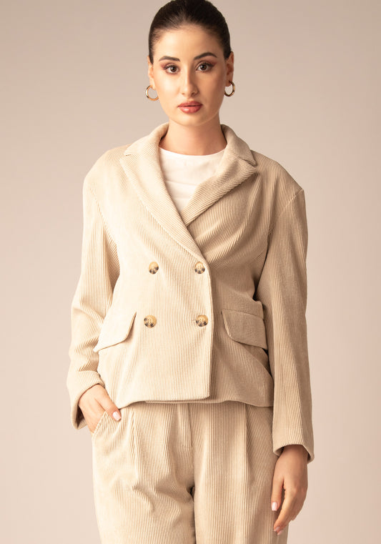 Дамски Блейзер от Кадифе в Бежово