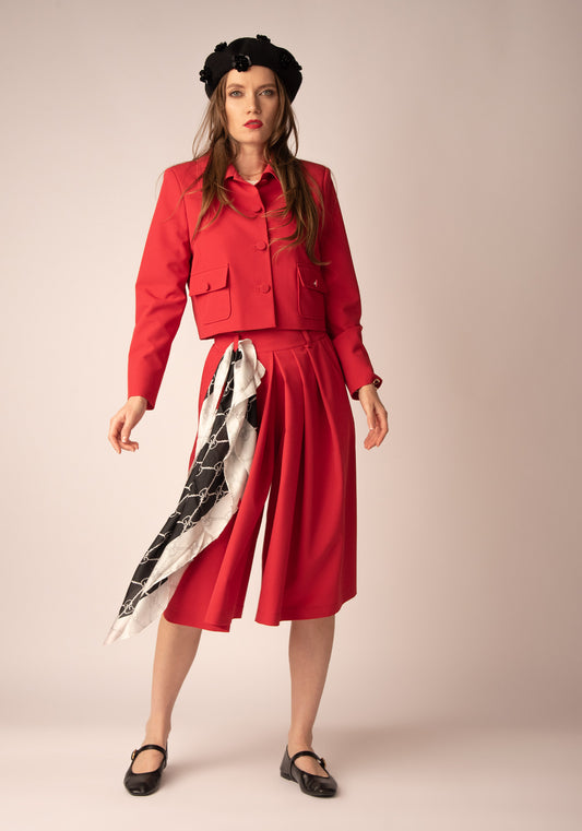 Плисиран Пола - Панталон в Червено