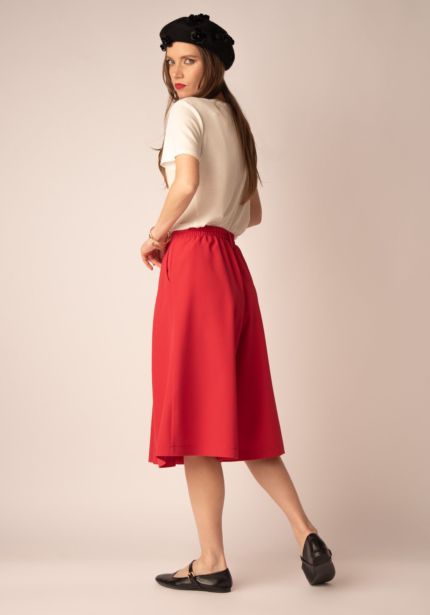 Плисиран Пола - Панталон в Червено