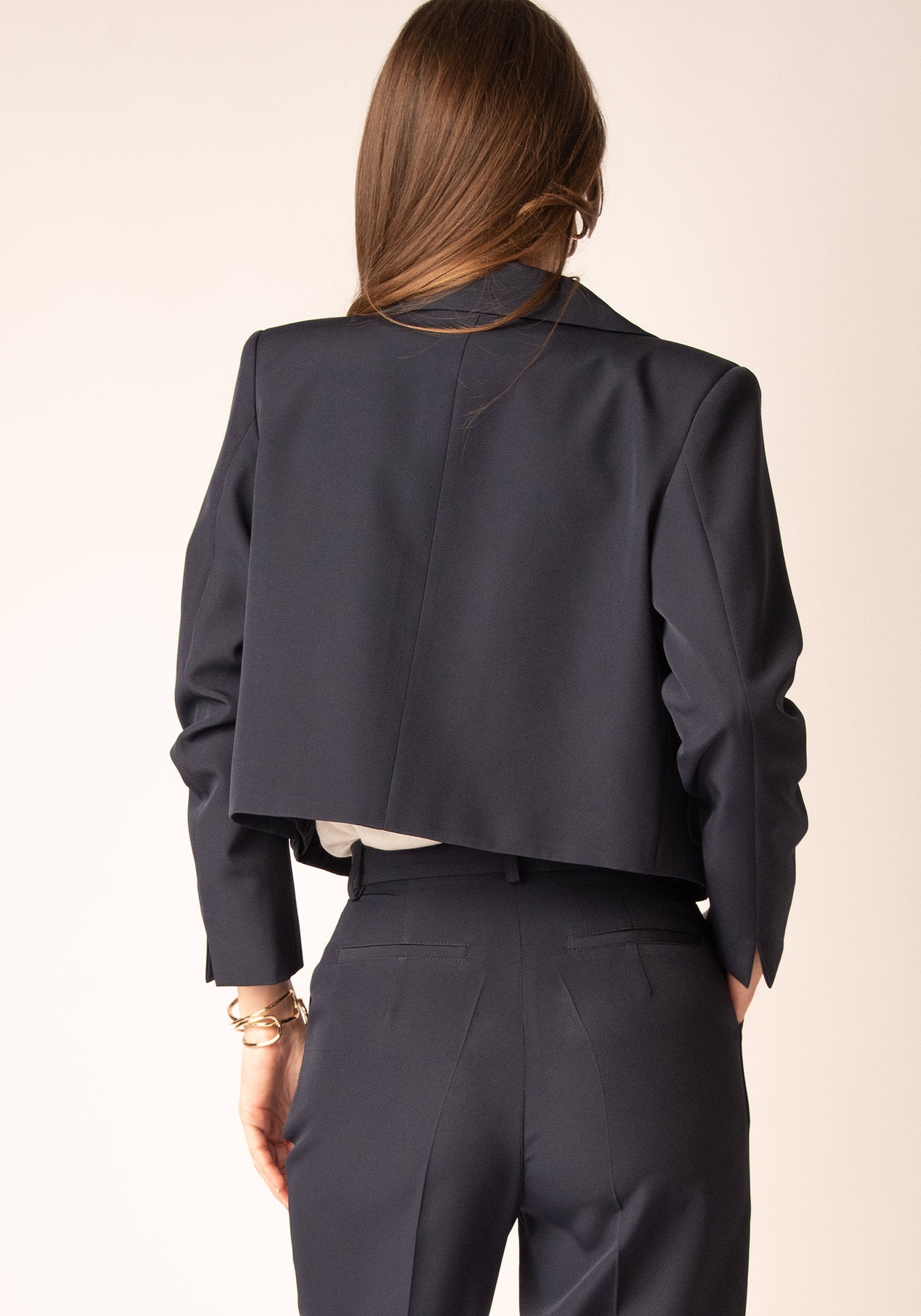 Women's Cropped Jacket in Navy blue