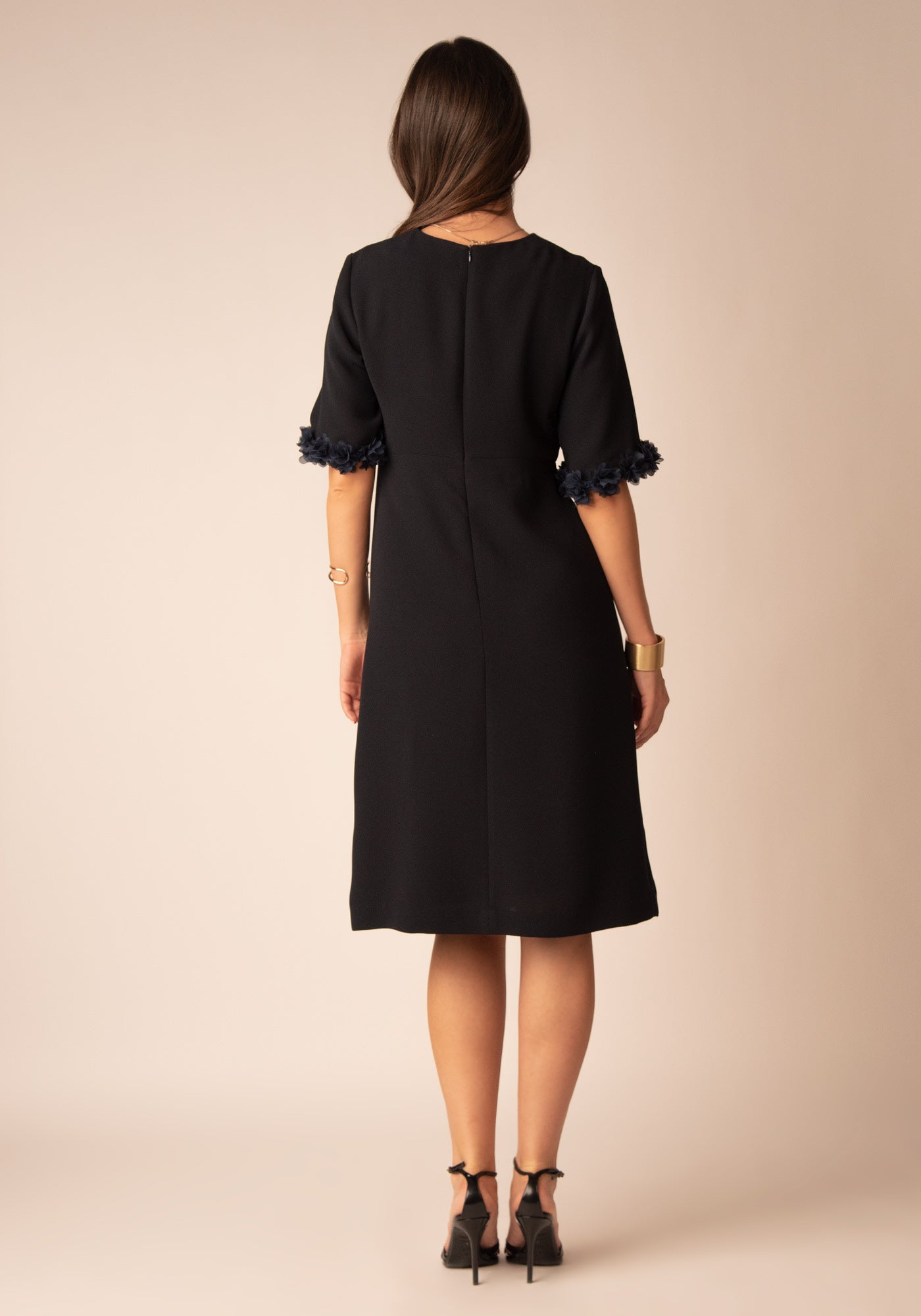 Women's A Line Midi Dress in Navy